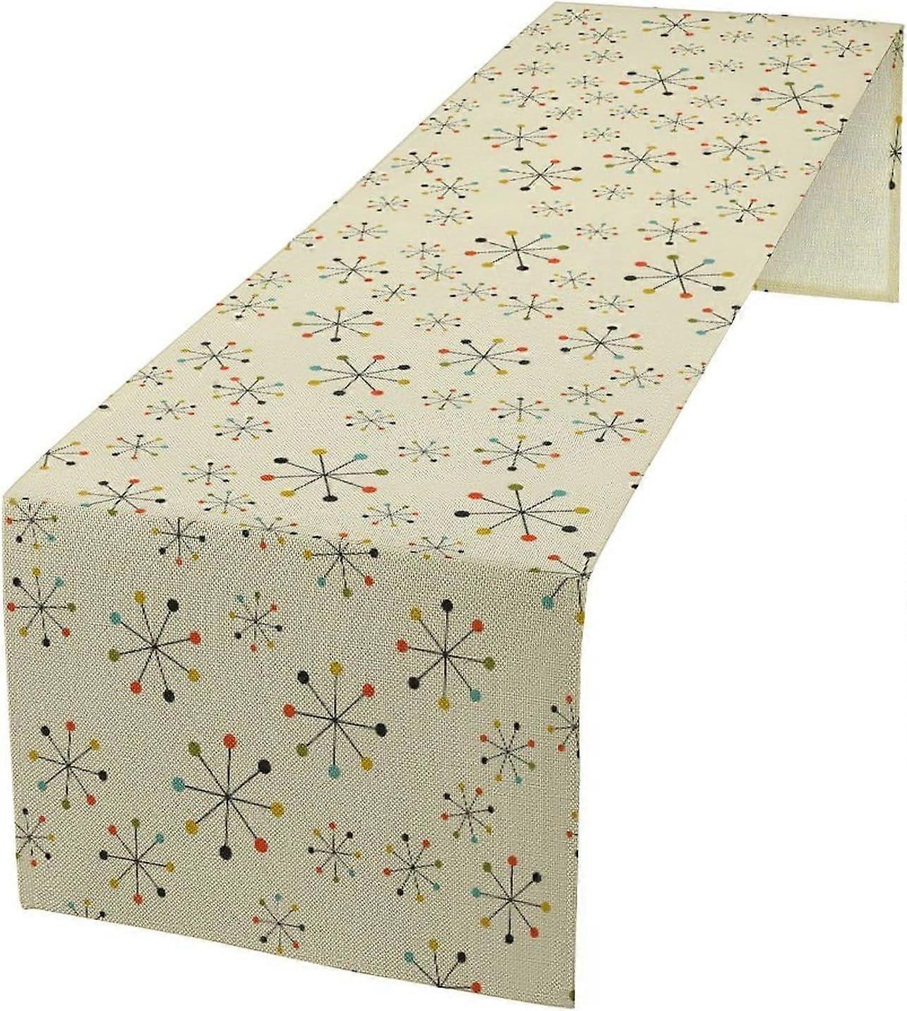 Abstract Modern Table Runner,MidCentury Abstract Geometric Pattern Table Runners