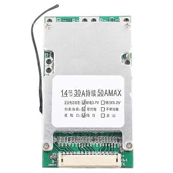 High Quality 14S 50V 30A Lithium Battery Protection BMS PCB Board with Balance Charging