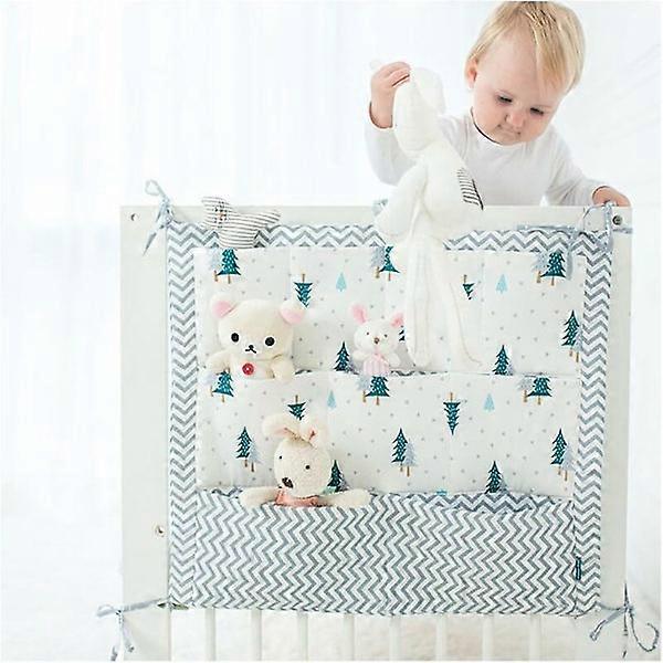 Hanging Bed Storage Bag, Practical Crib Organizer with 9 Pockets, Nursery Storage Unit