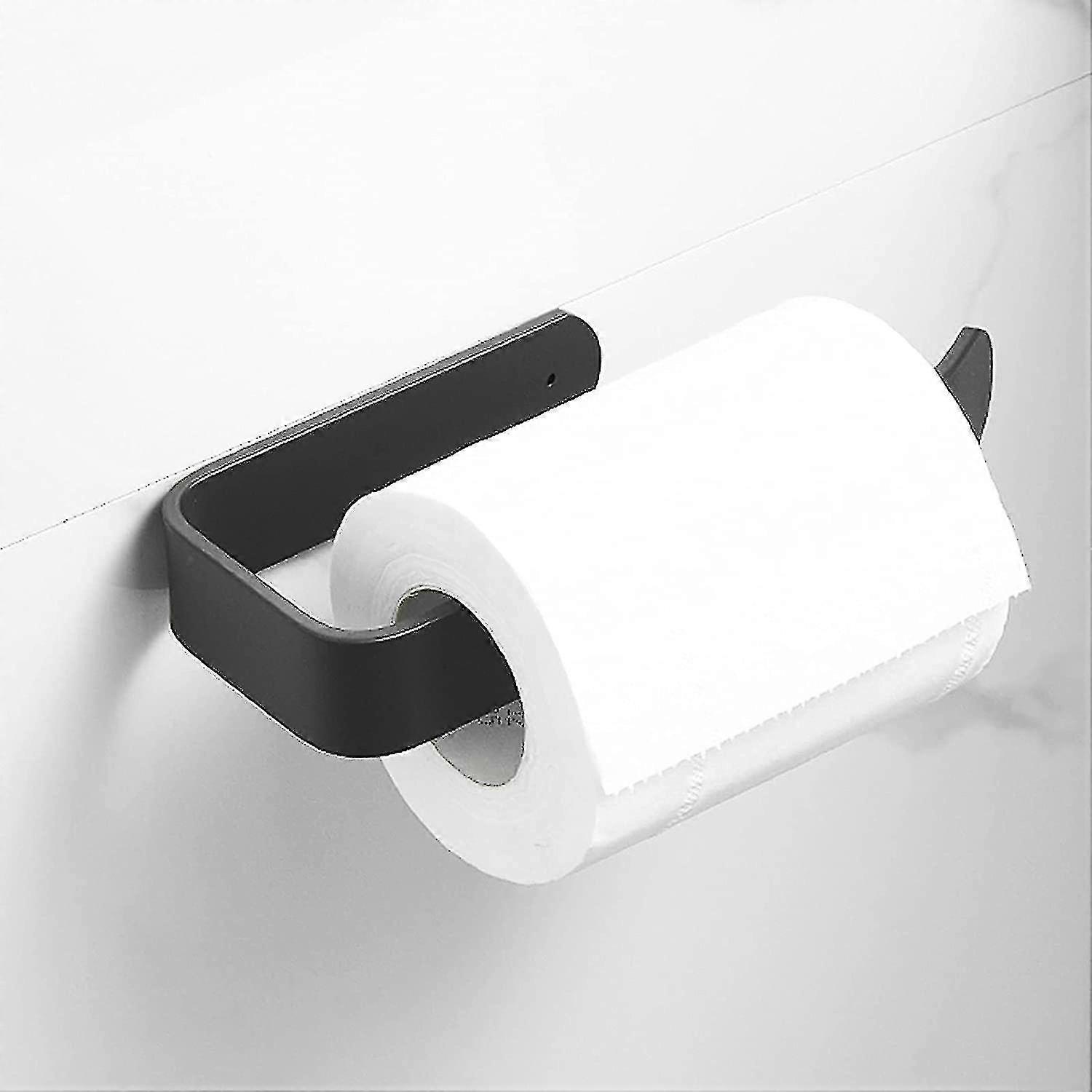 Self-adhesive toilet paper holder, 1 piece, suitable for multiple surfaces and easy to install