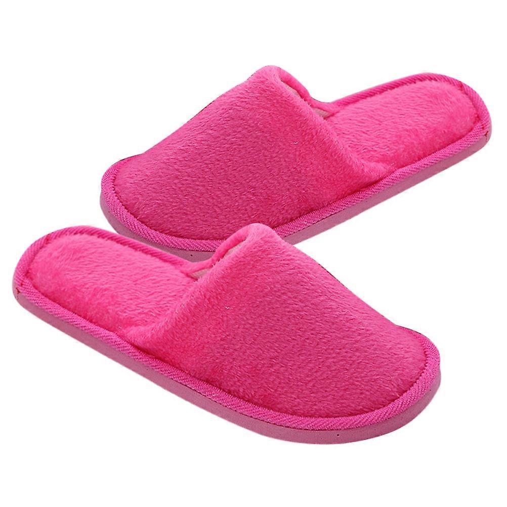 Non-Slip Warm Cotton Slippers for Men Women Indoor Use Rosy 40-41 Size 1 Pair