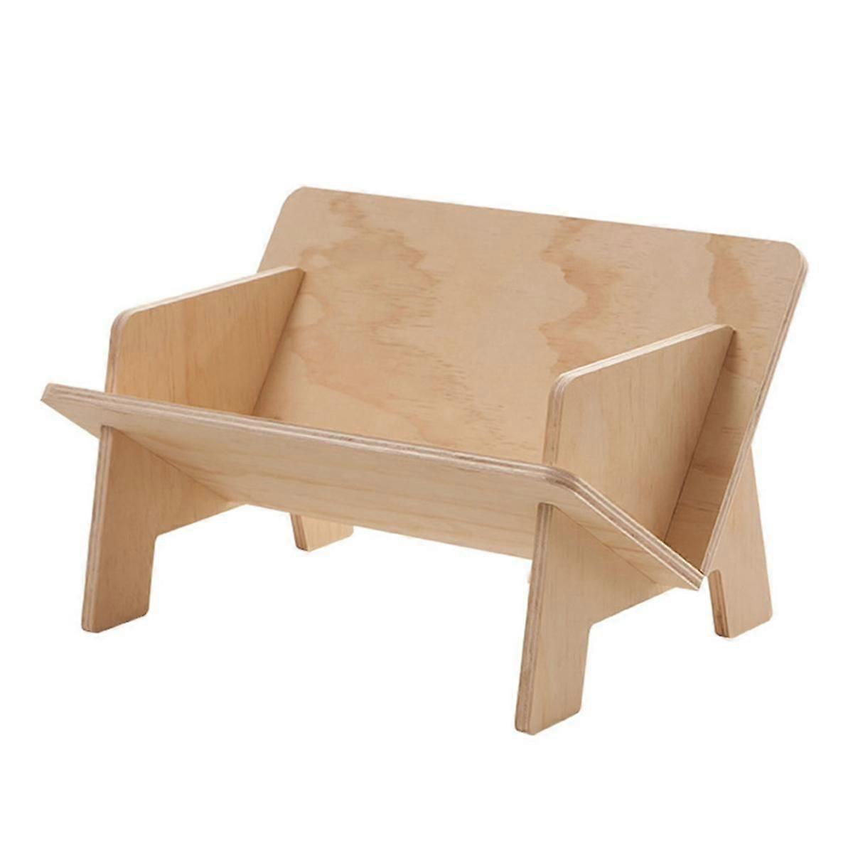 Wooden Tilted Tabletop Bookshelf Kids Bookcase Rustic Desktop Storage Organizer Display Bookshelf