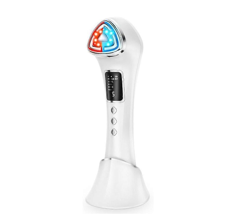 Facial Device-Hot/Cold Care, RF, Ion, EMS Lift, Eyes, Mouth, Face Care, Pores, Unisex, Home Use(white)