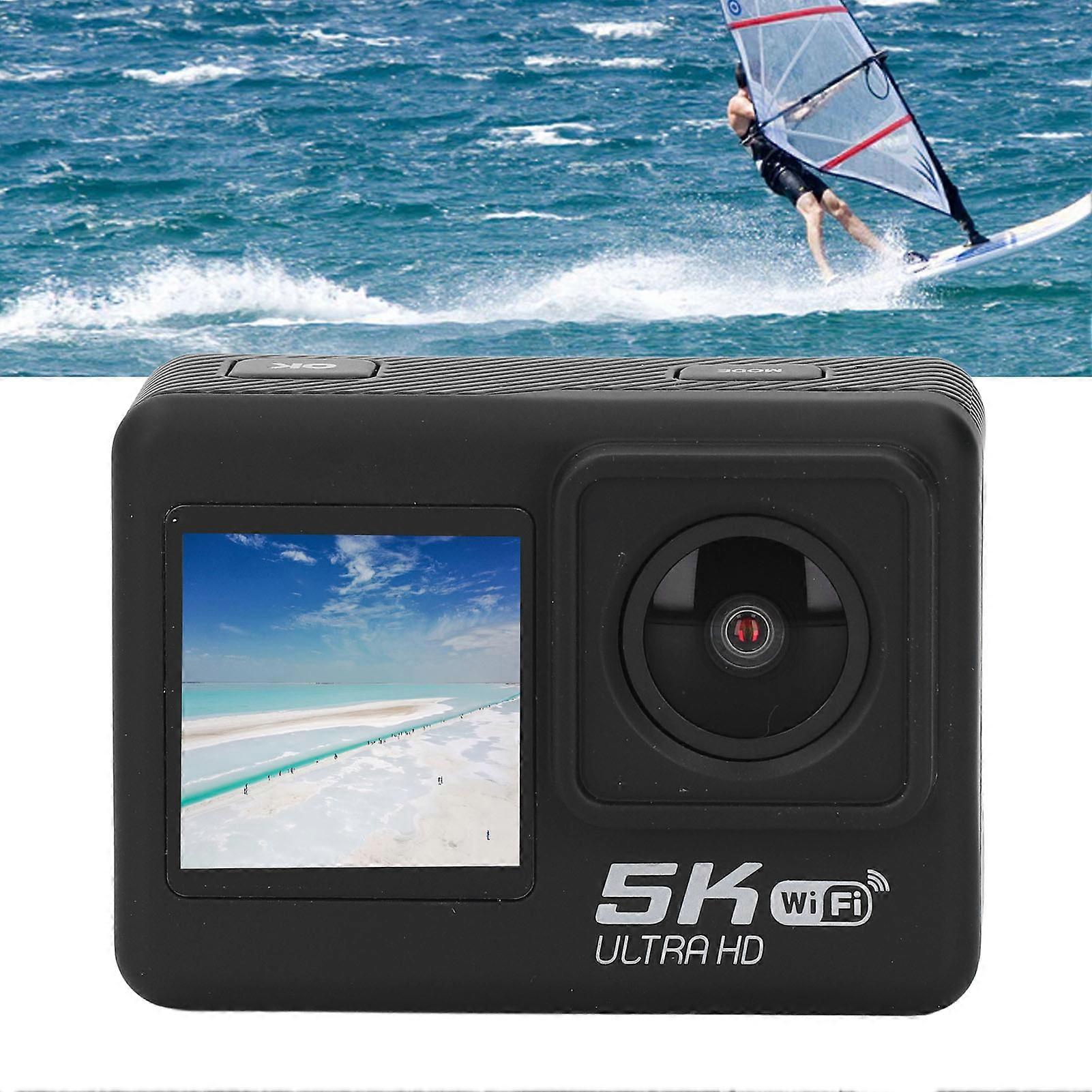 5K 48MP Underwater Action Camera 2.0" Touchscreen with Wireless Mic