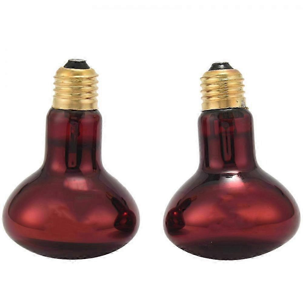 100W 2 Pack Infrared Heat Lamp Bulb Red Light Heat Bulbs for Pet Lizards Bearded Snakes &amp; Amphibian