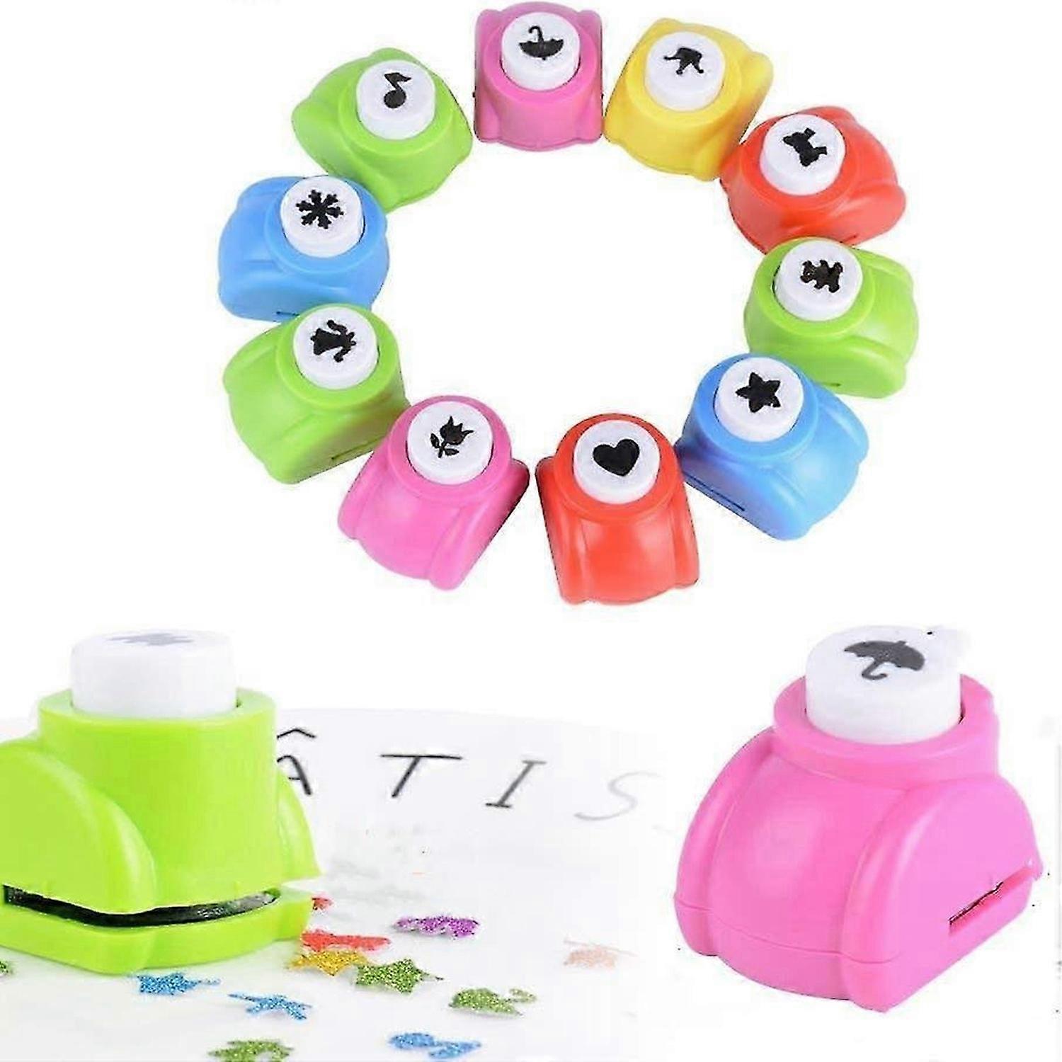Punch Paper Shaper,12 Pack Embossing Device Mini Hole Puncher Set(Random Pattern)