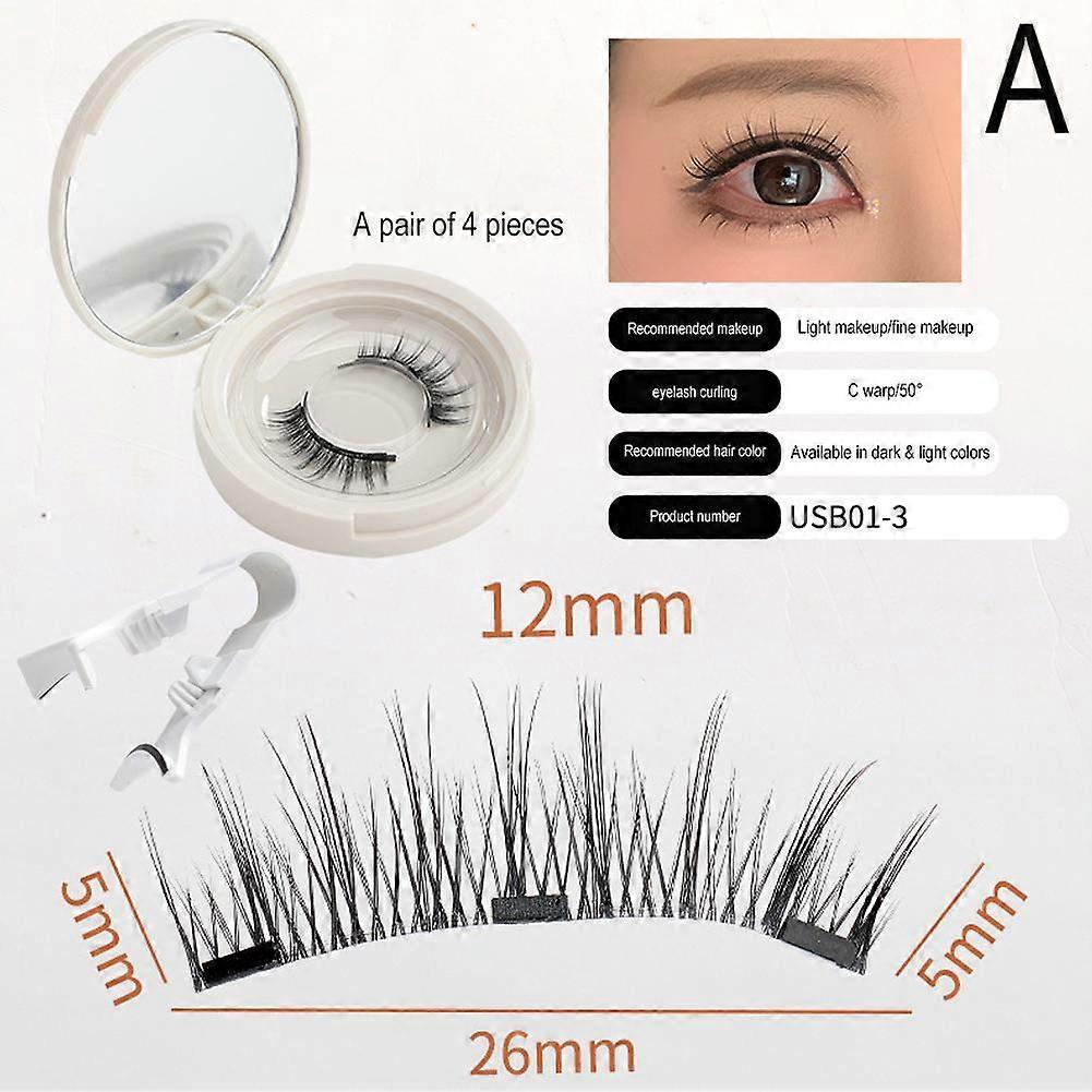 3D Magnetic False Eyelashes With Clip For Make up Natural Lash 1 Pair