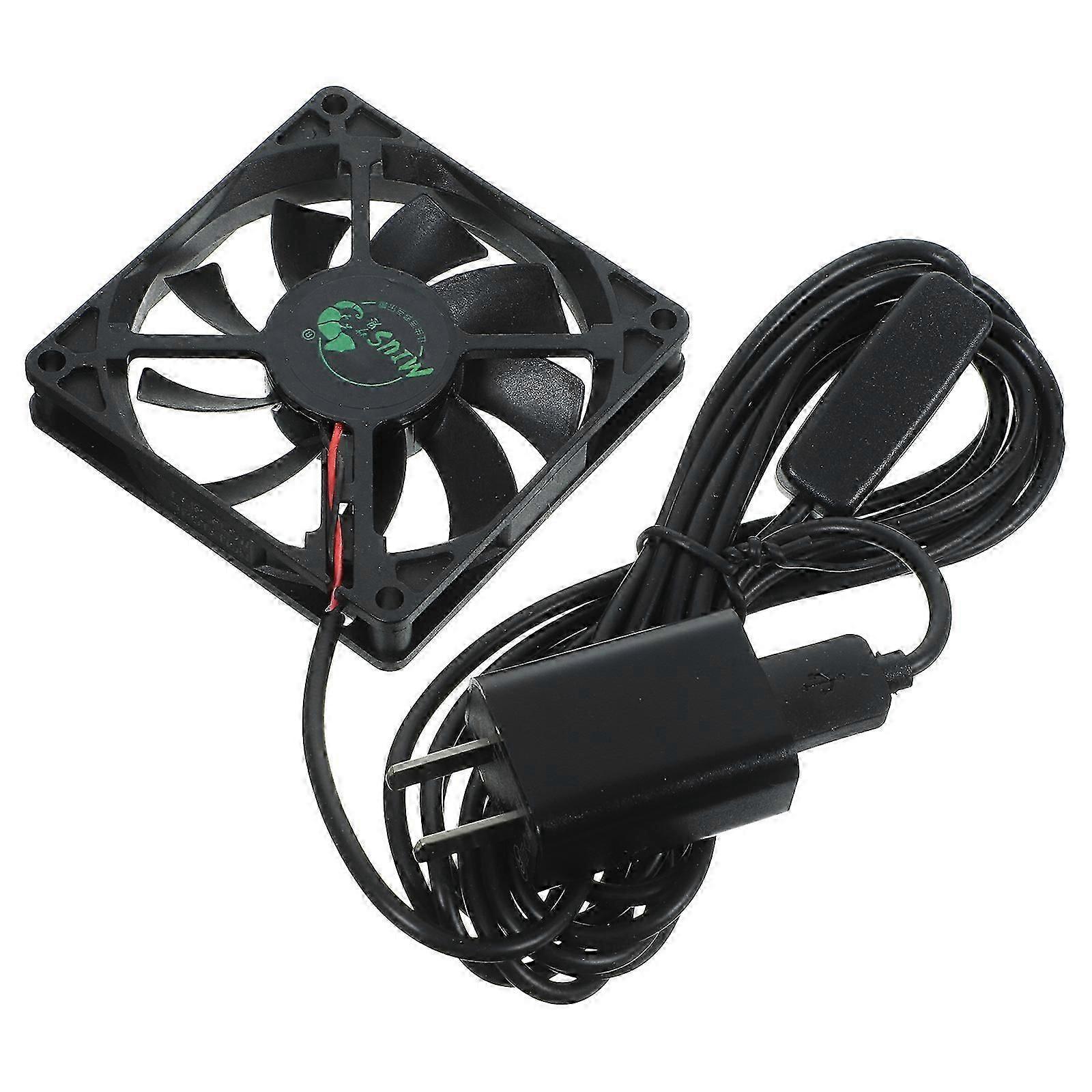 USB Ecological Rainforest Landscape Tank Exhaust Fan Adjustable Timing Exhaust Fan Black (Can Connected Timer)