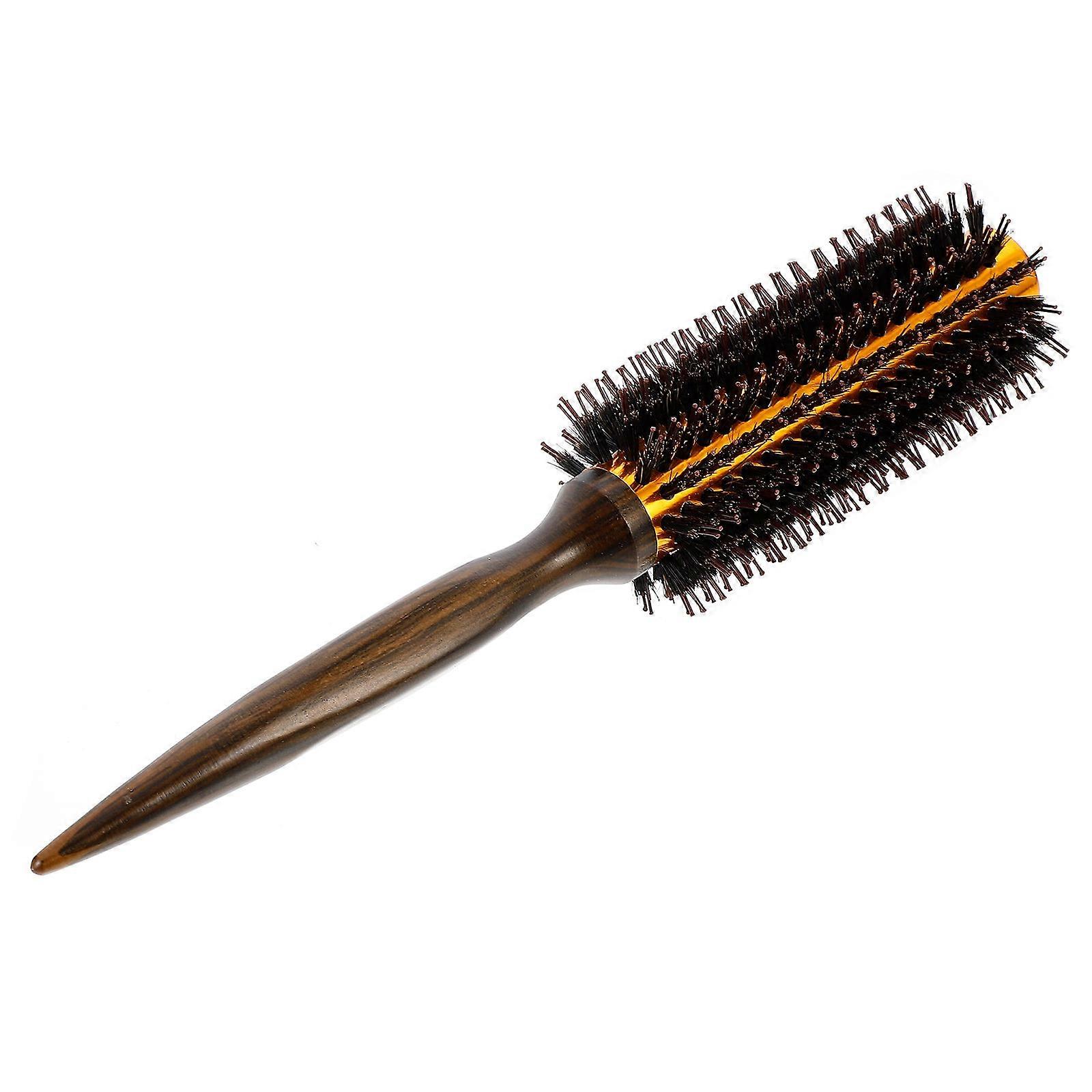 Hair Styling Comb Wooden Cylinder Comb for Hairdressing 2Pcs Comfortable Handle