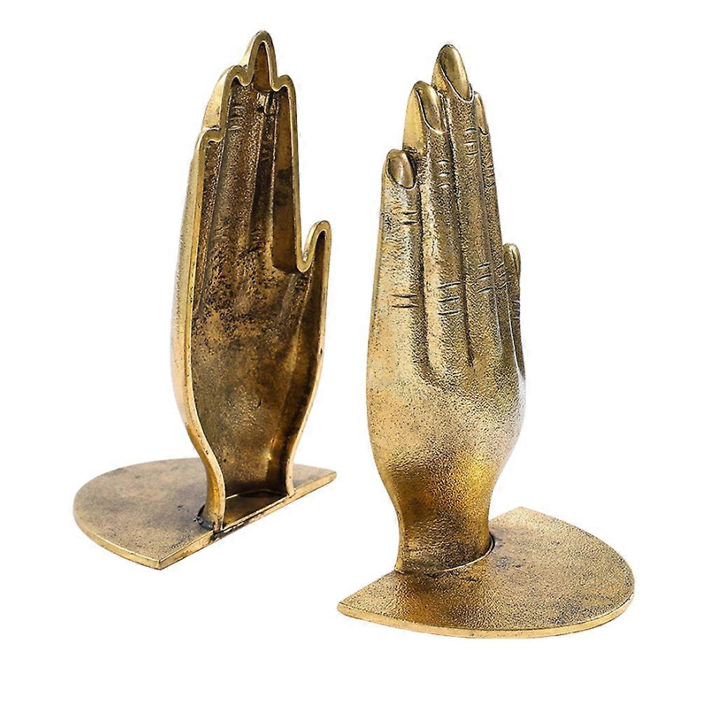Bookends Gold Metal Bookend for Bookshelf 3Pairs Set