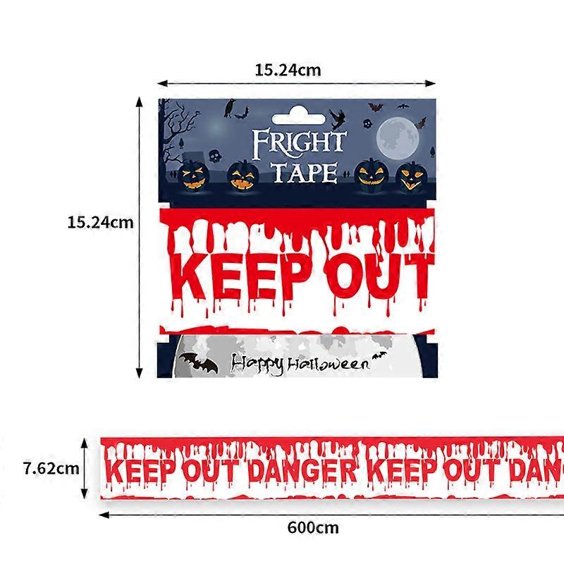 NEW 1PC Halloween Props Window Prop Warning line Plastic Skull Head Warning Tape Signs Halloween Decoration Witch Balloons lot