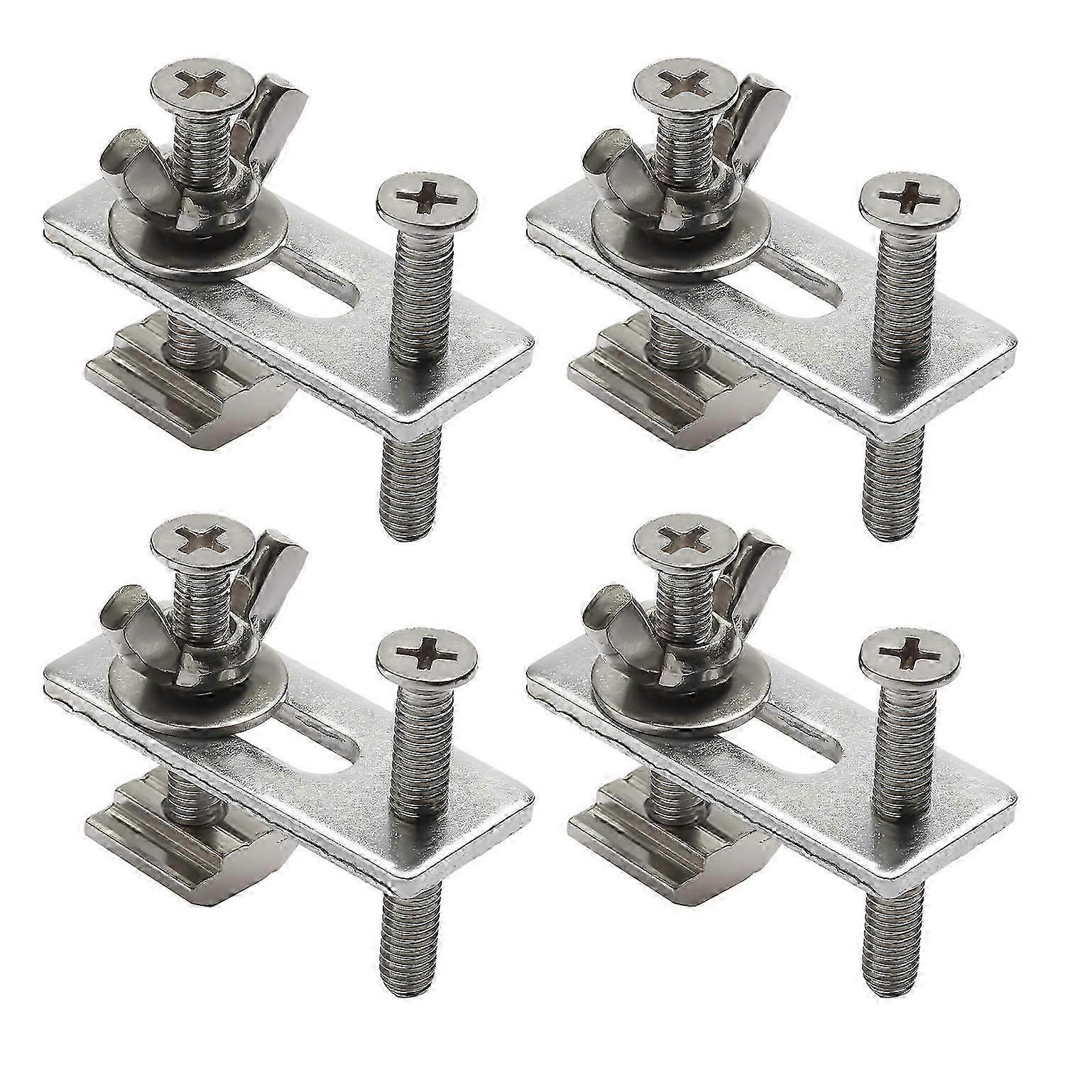 4Pcs T-Track Mini Hold Down Clamp Kit with Iron Machine Engraving Machine Plate Clamp Fixture for Cn
