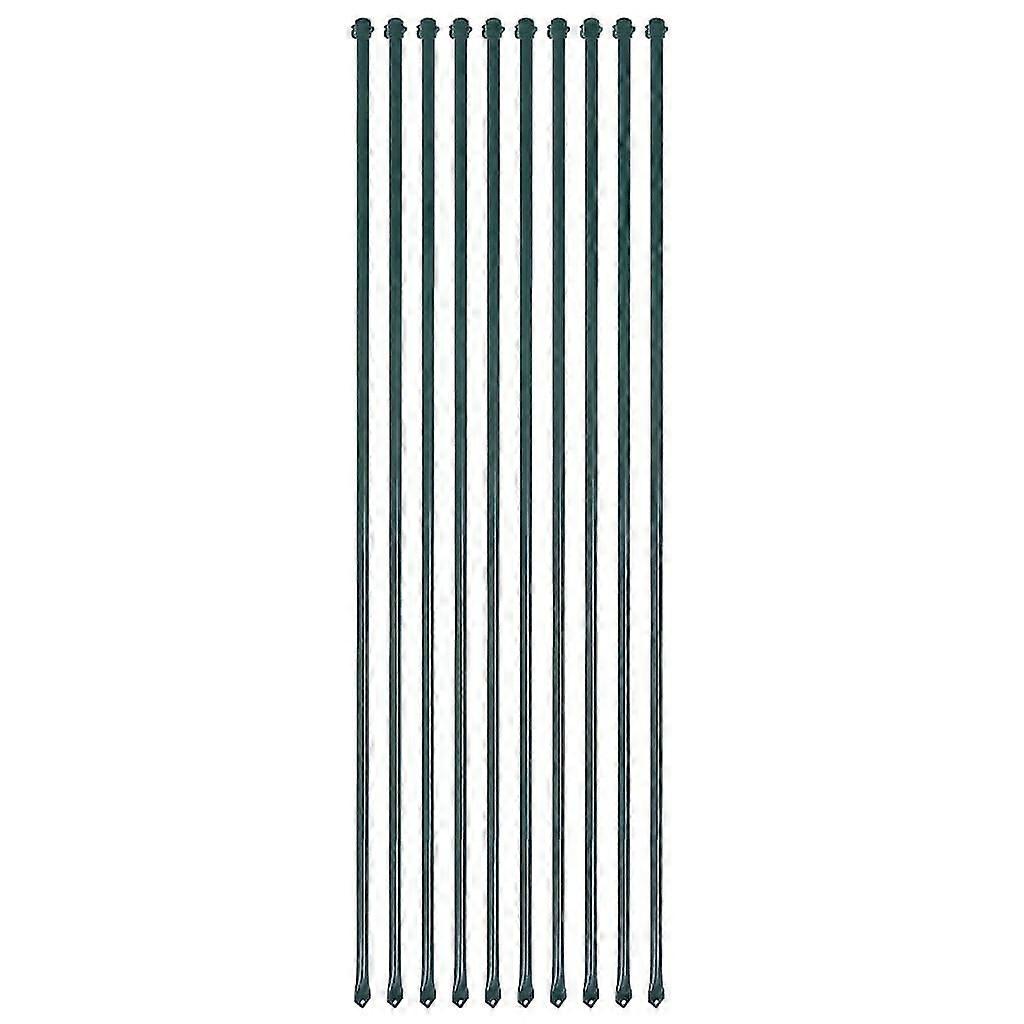 Garden Posts 10 Pcs 1.5 M Metal Green