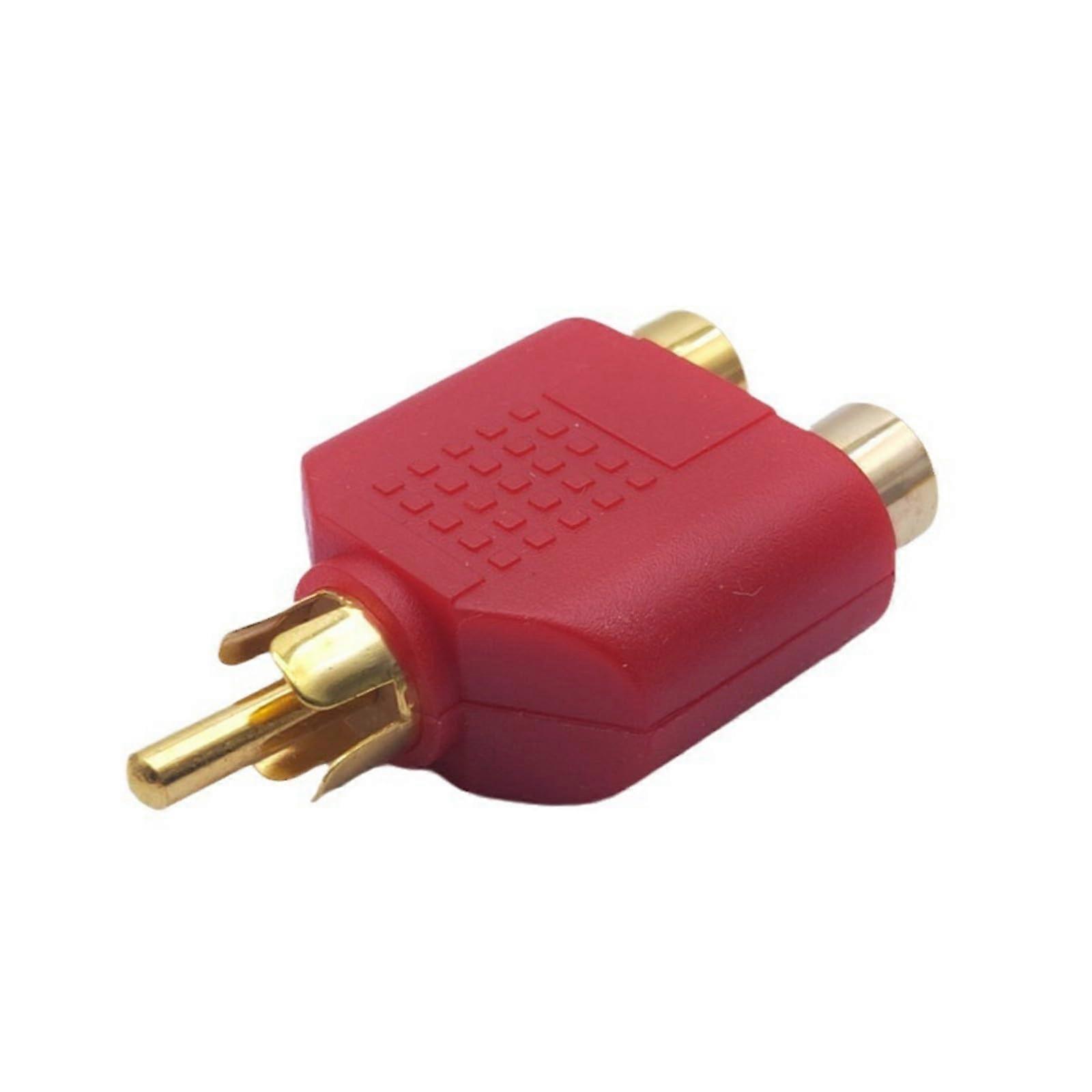 Auditory Male To Double Female Y Adapter Splitter Cable Adapter For HiFi Audio Video Connection Video Converter Red