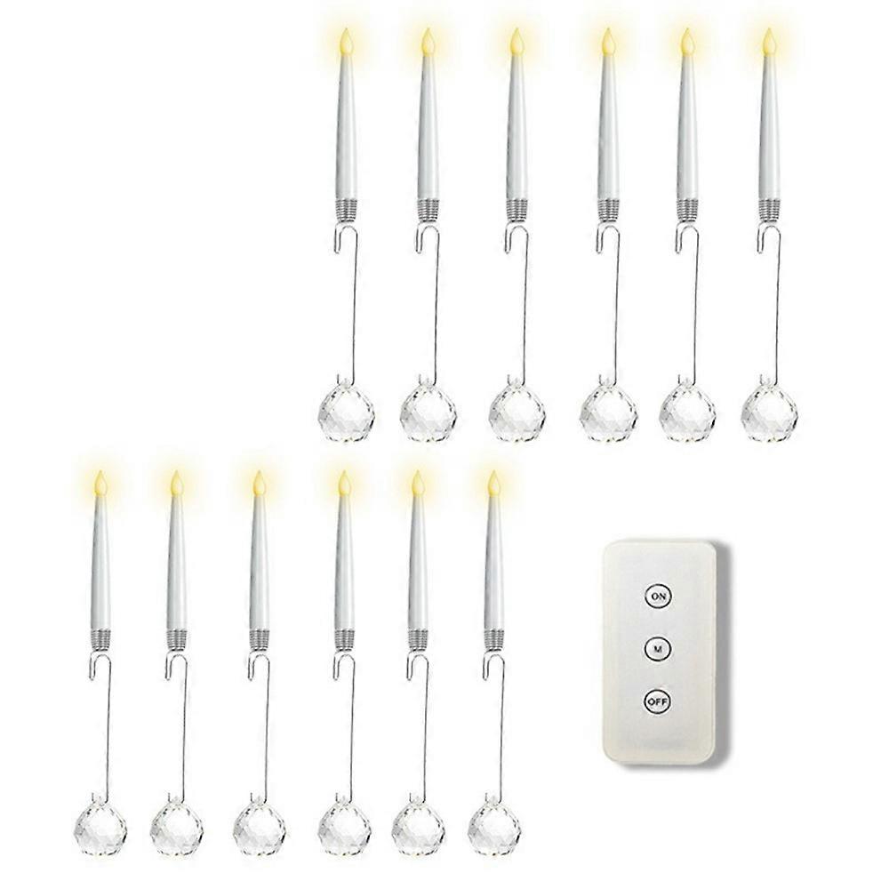12 LED Electronic Candle Lights Christmas Tree Ornaments String Fairy Lights with Remote Control