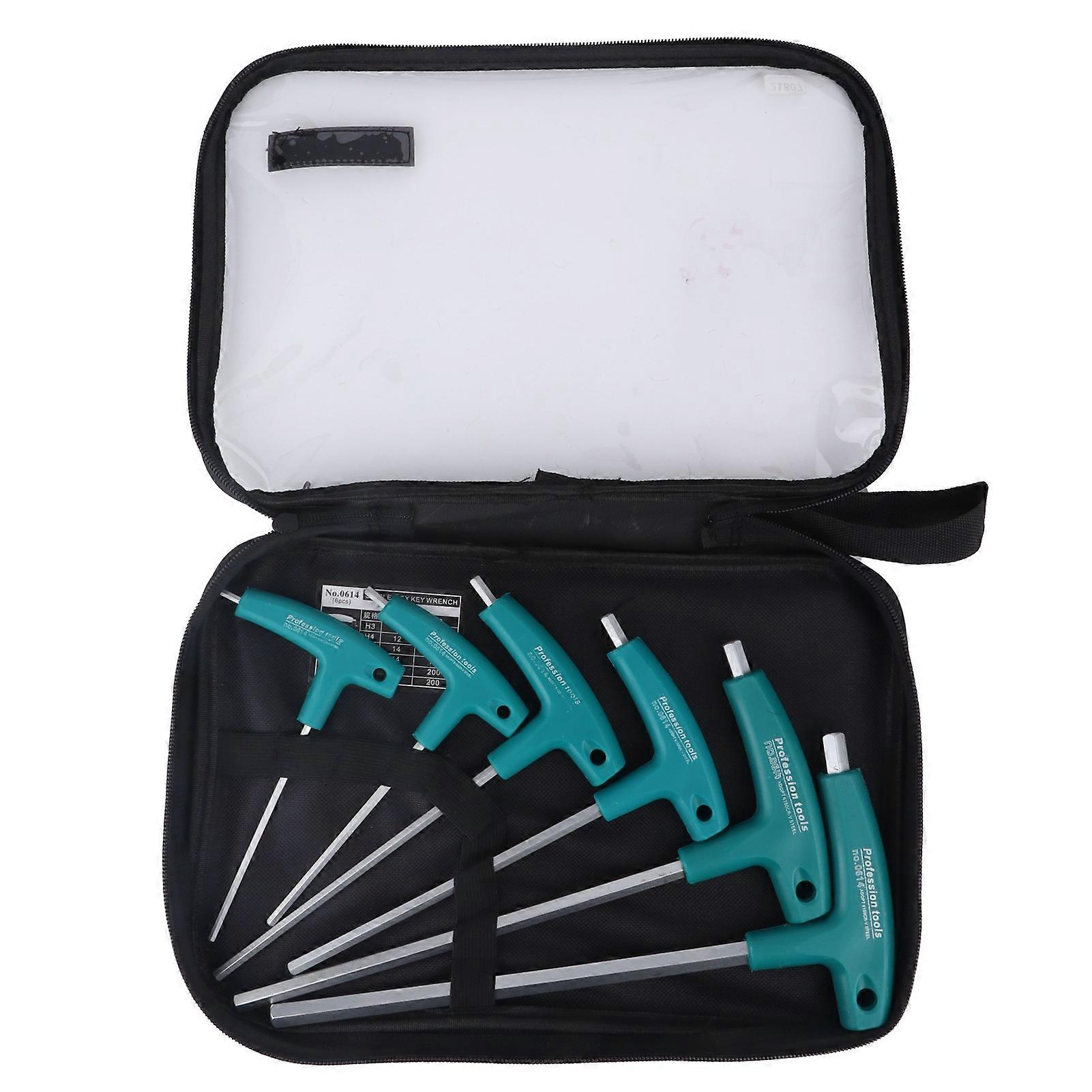 T-handle hex key set for XX brand automotive repair, 6-piece metric set H3-H10