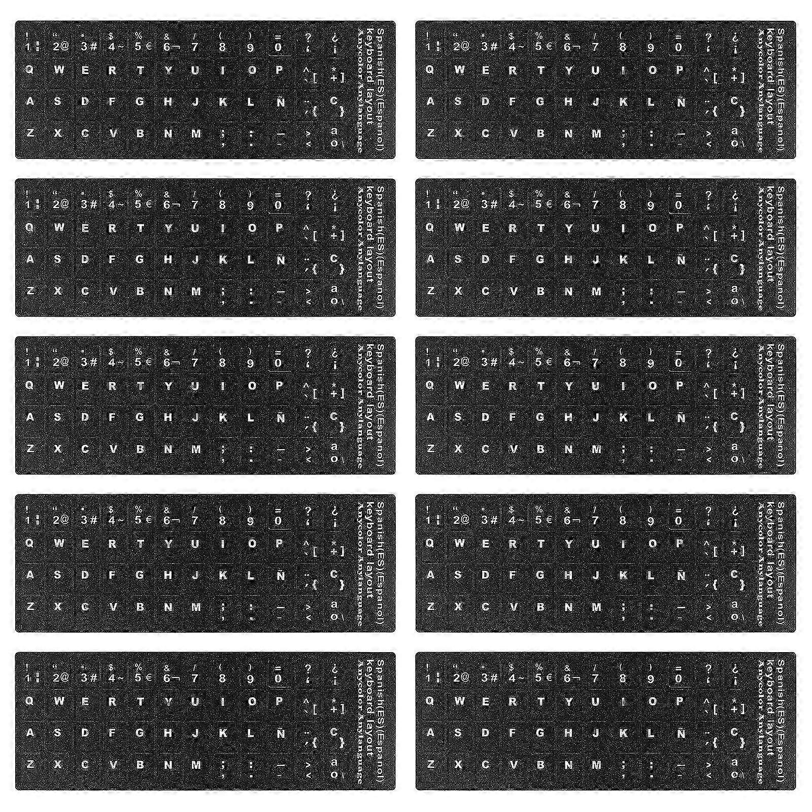 Universal Keyboard Stickers For Laptop With Language Support 10 Sheets For School Computer Lessons