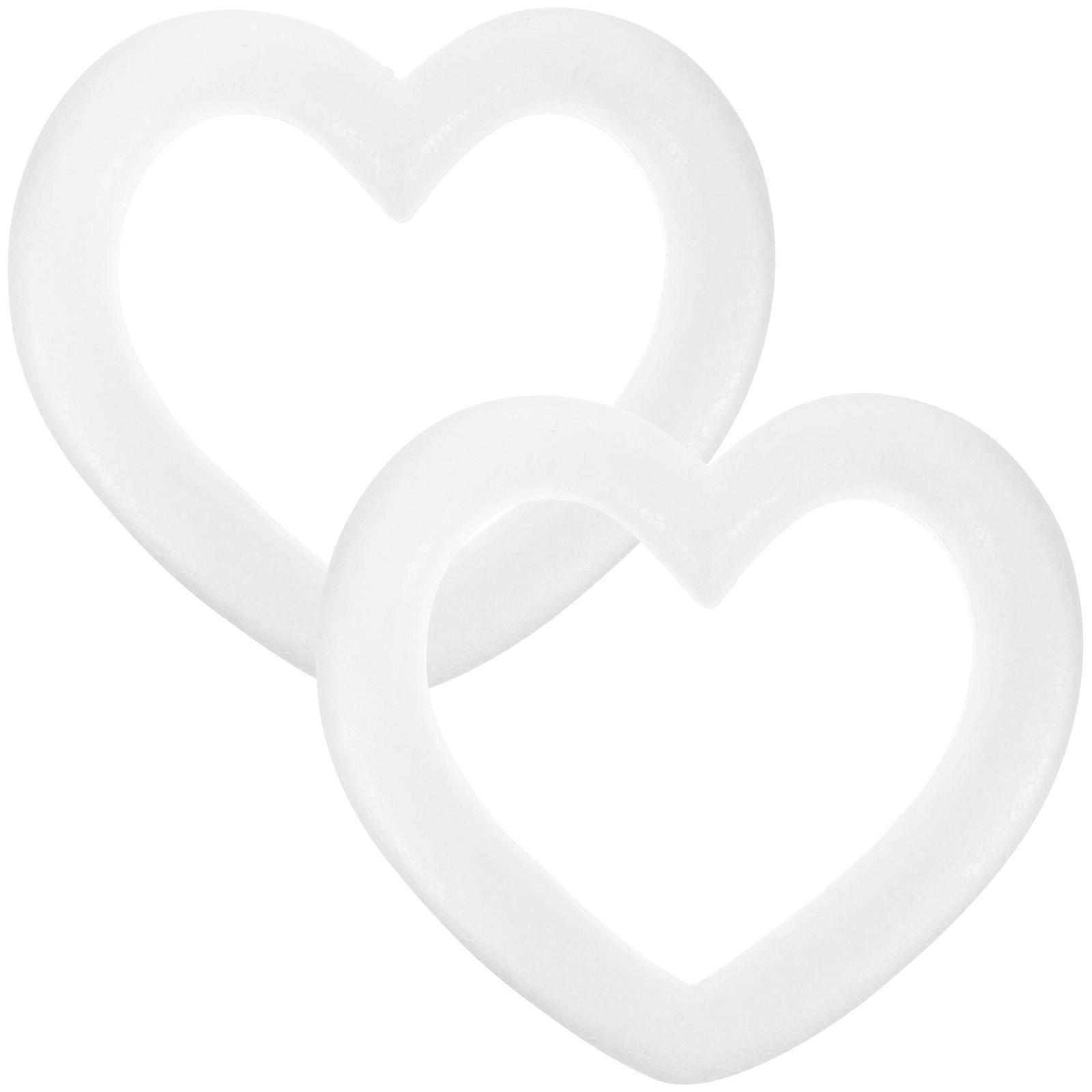 2pcsクリスマスリングDIYクラフトハート型ガーランドデコレーションフェスティバルハンギングリング(ホワイト)