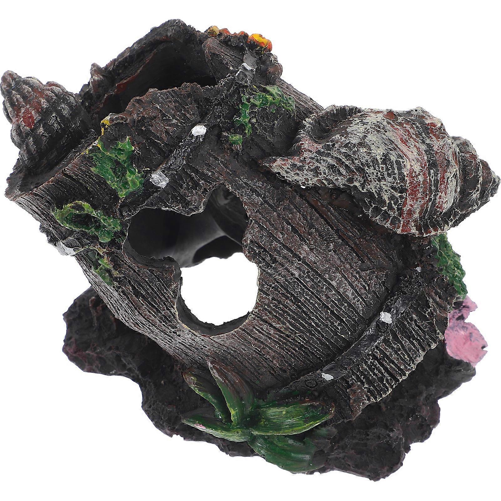 Shrimp Hideout Fish Tank Resin Broken Bucket Decor 3Pcs Set
