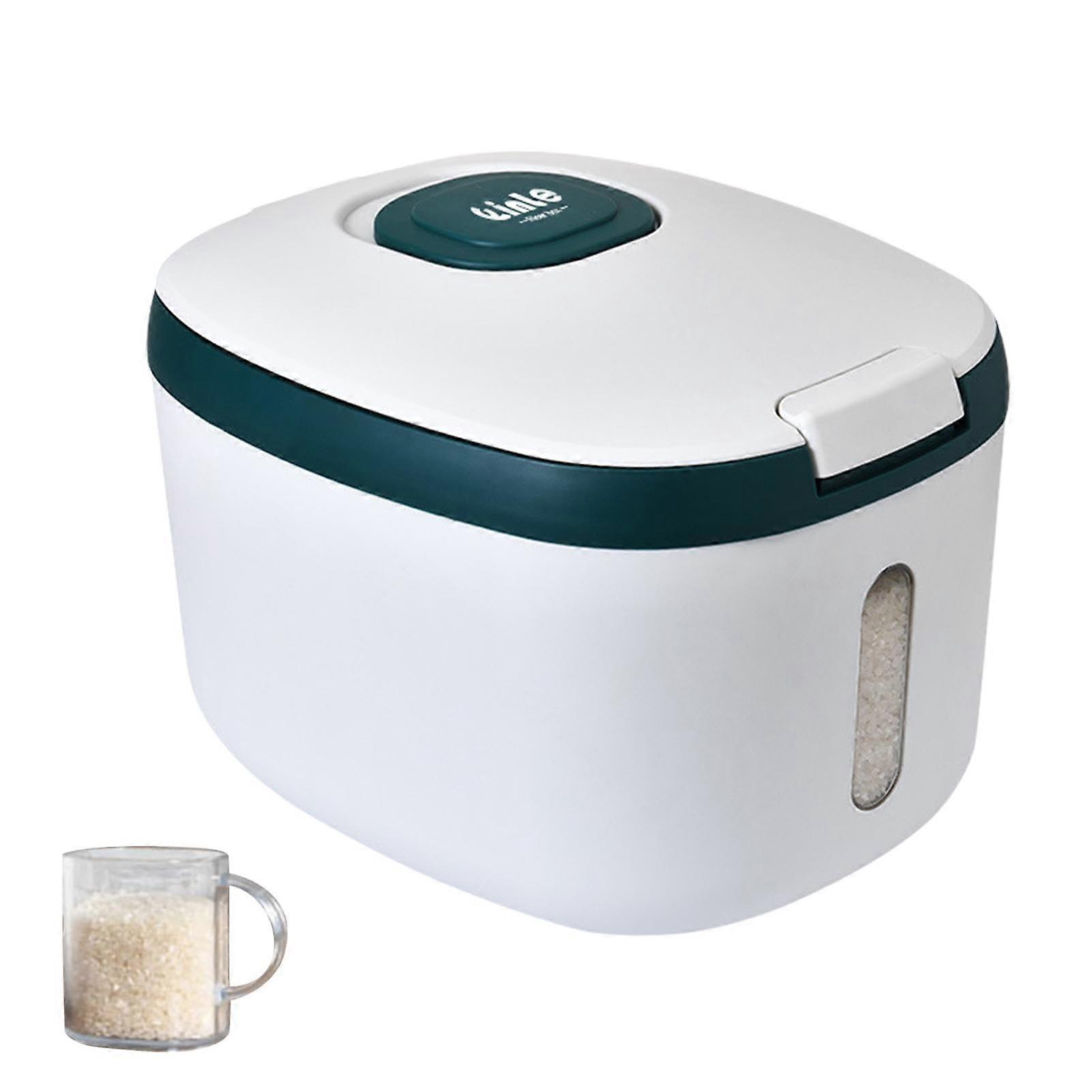 Rice Dispenser - Large Airtight Food Storage Container for Rice, Flour, Grains, and Beans with Measuring Cups, 1 Piece
