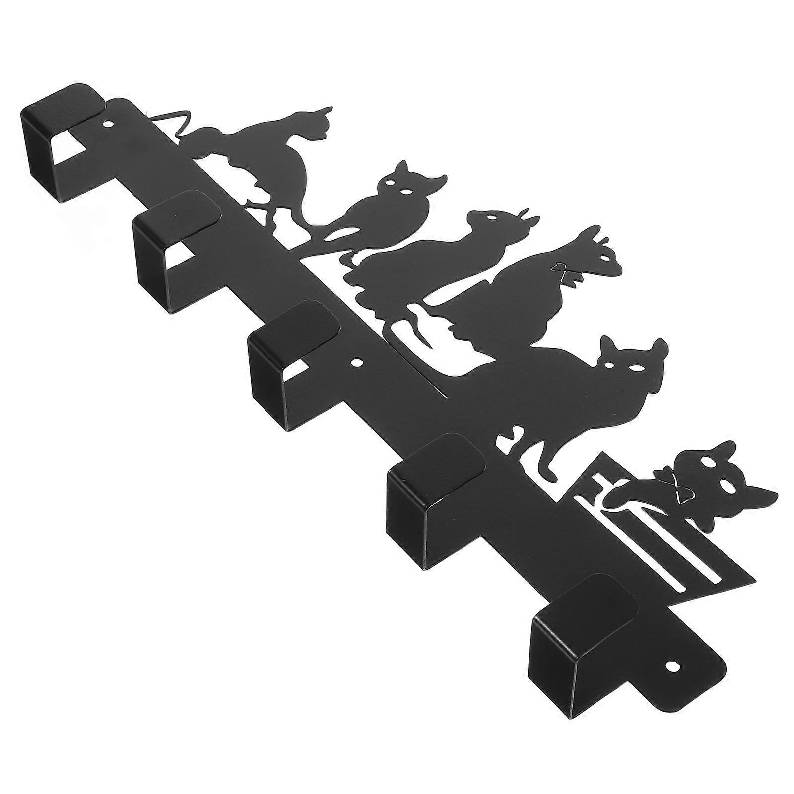 Decorative Metal Cat Hooks For Hallway Entryway With Screws 5-Pcs Easy To Install For Organizing Space