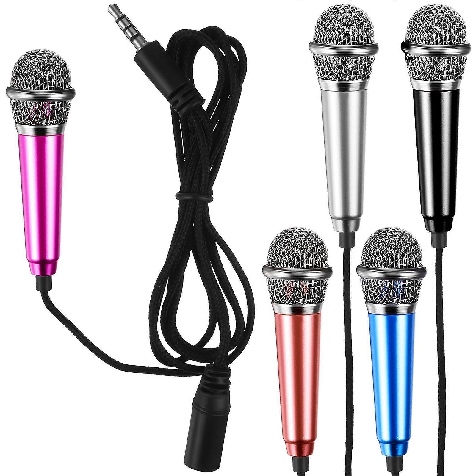 Singing Phone Microphone Mini Mic for Recording 5Pcs Metal