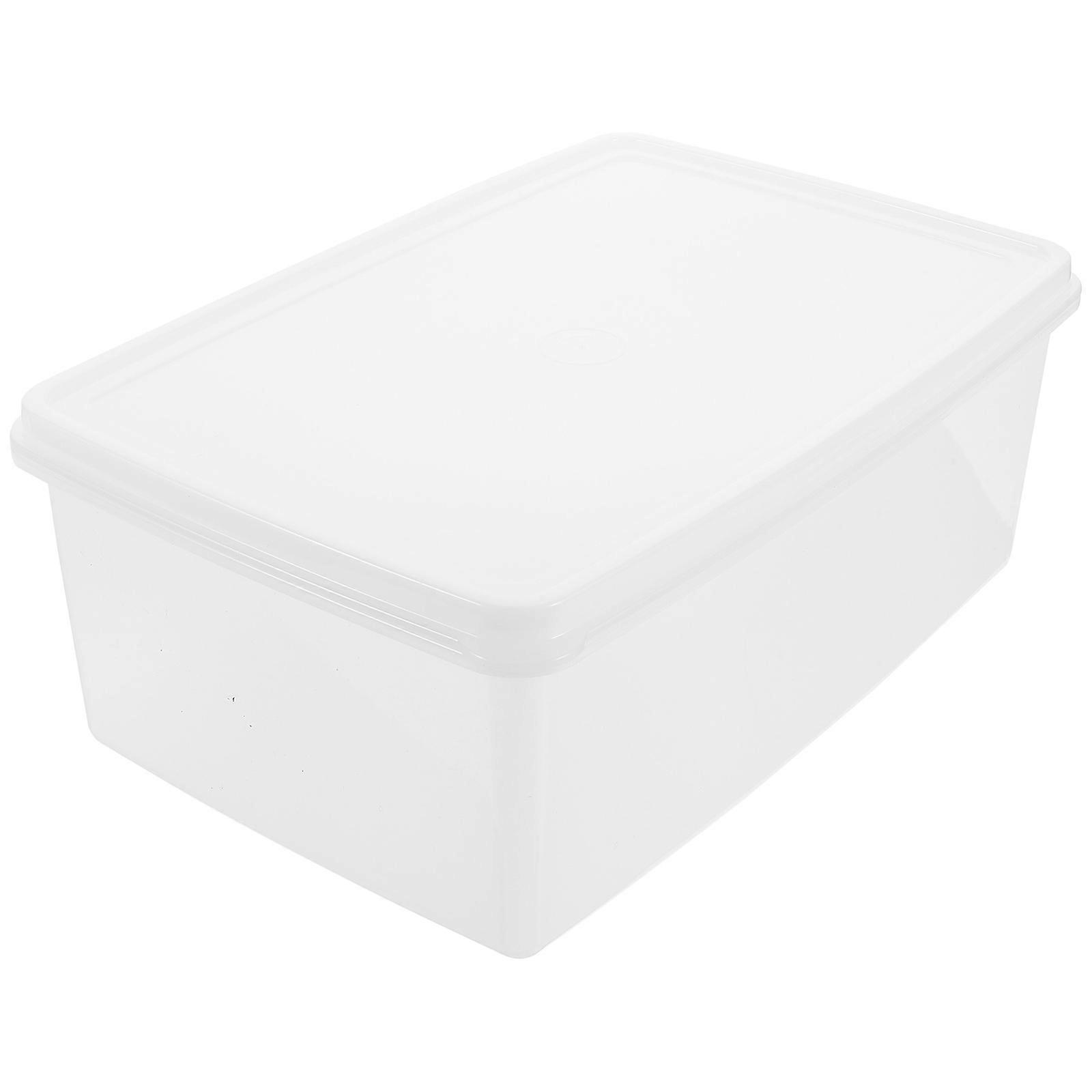 Rectangular Fresh Keeping Box Lidded Storage Bins Dishwasher Safe Home Kitchen Bar 21.5 x 14.5 x 8 cm 1Pack