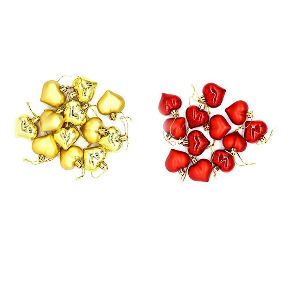DIY Charm Pendant Heart Shape for Christmas Tree Decoration with 48Pcs Assorted Colors