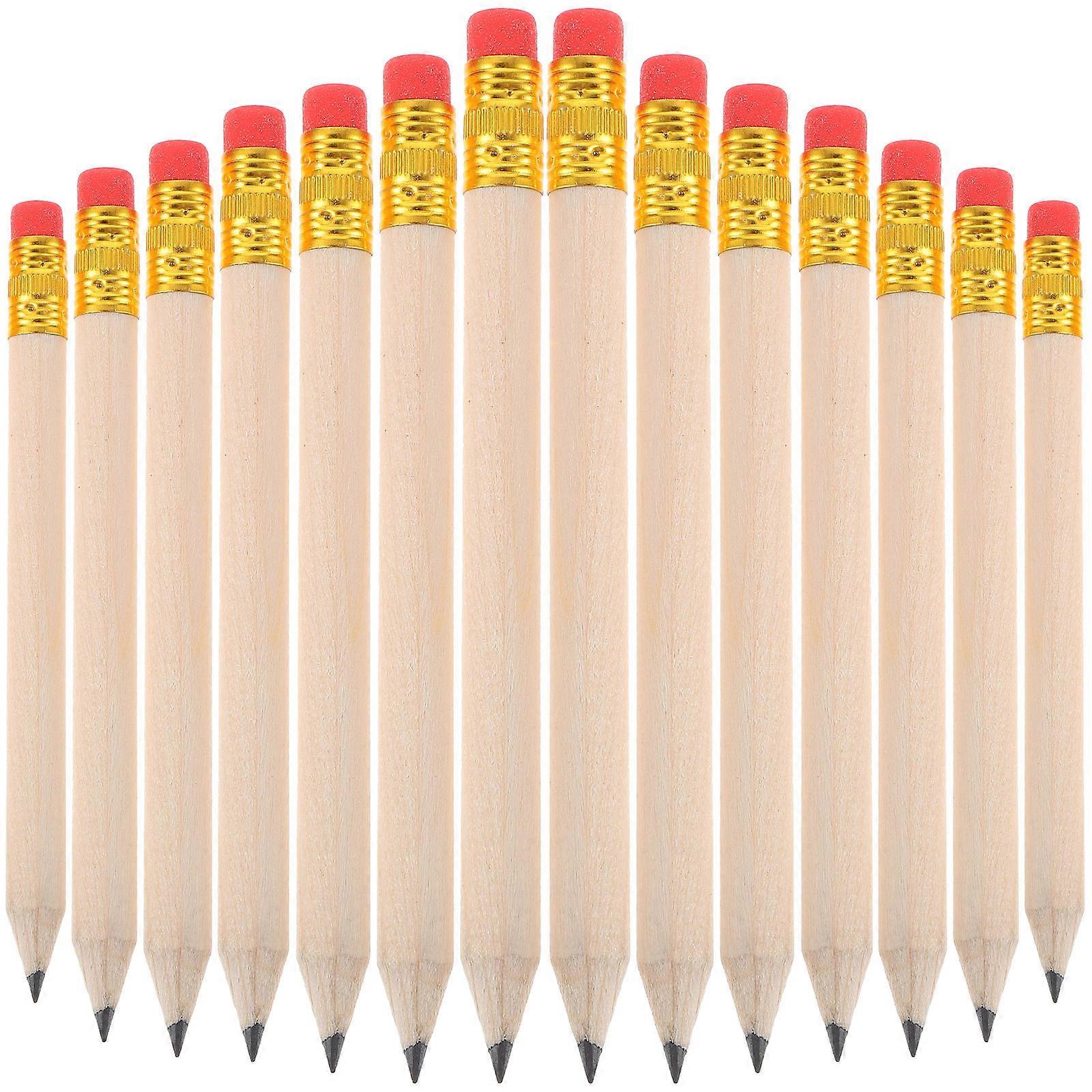 Pencil Erasable Pencils for Beginners Golf Courses Wood Material Red Color with Eraser 50Pcs
