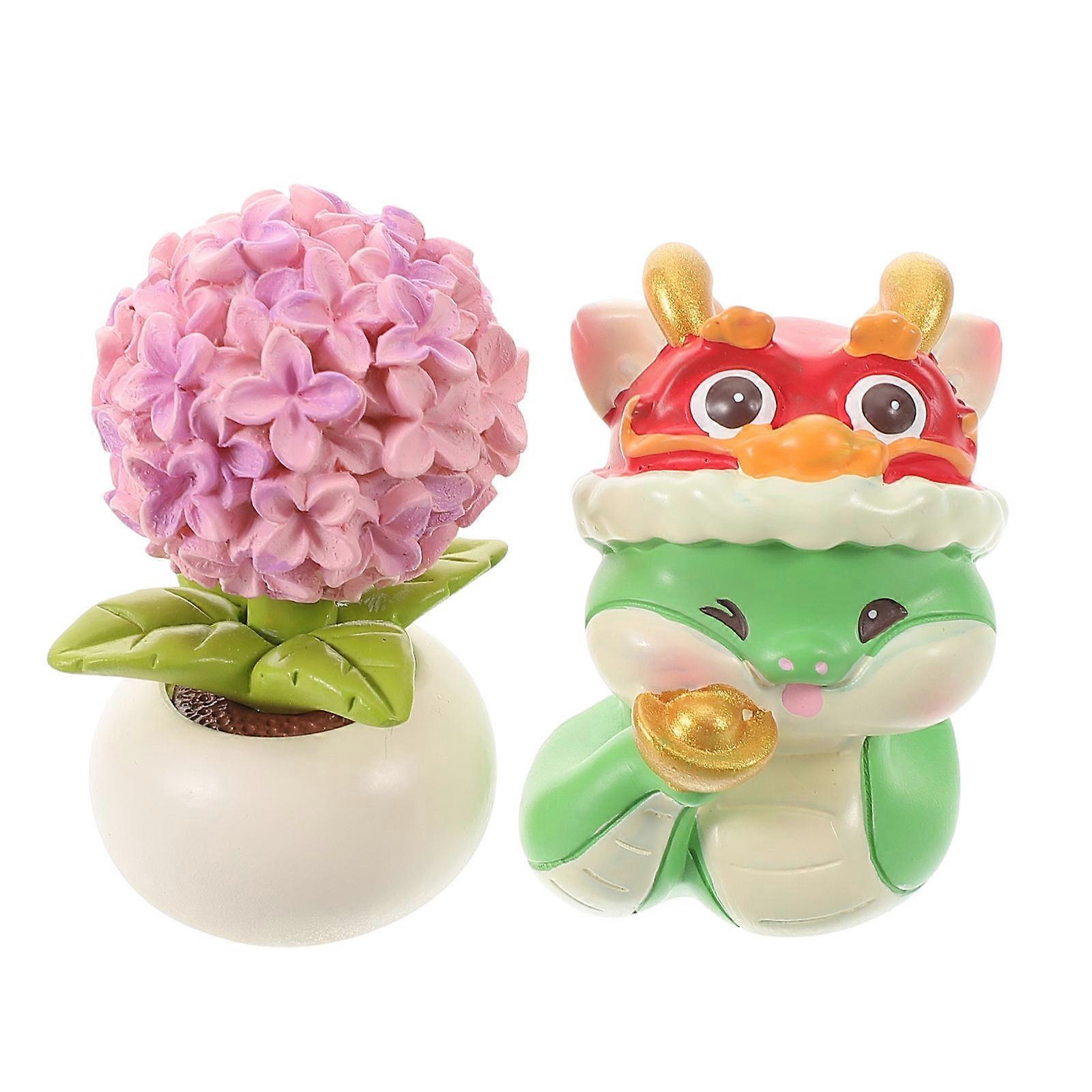 Miniature Snake Figurine for Car Dashboard 4Pcs Resin Animal Ornaments