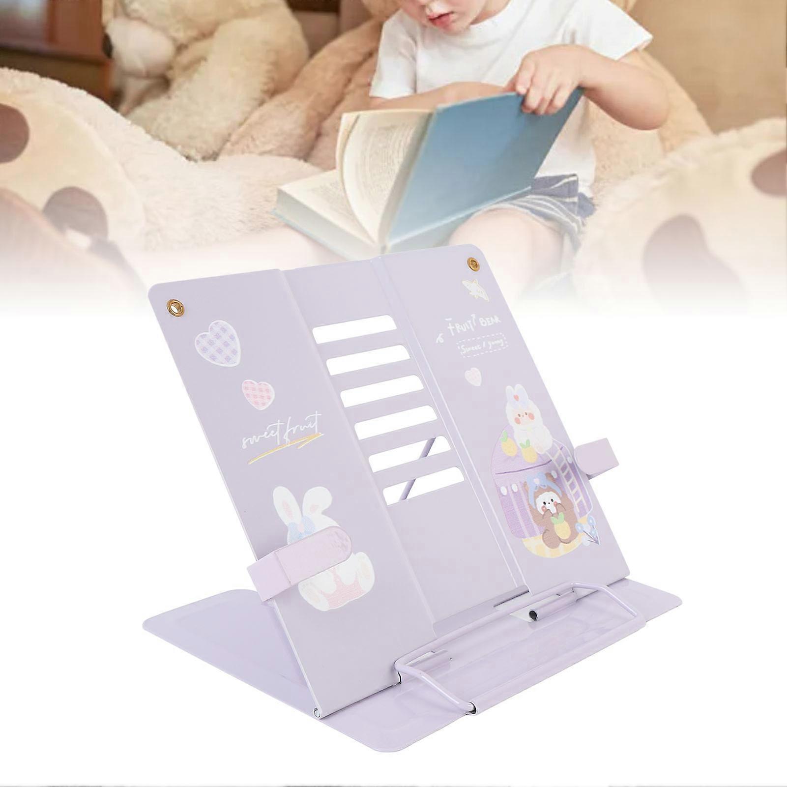 Adjustable Metal Book Holder Stand 210x165x190mm Cute Rabbit Pattern