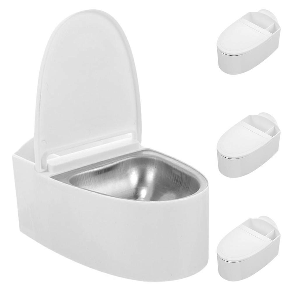 Lidded Ashtray White Wall Mounted Ash Container for 8Pcs Indoor Use
