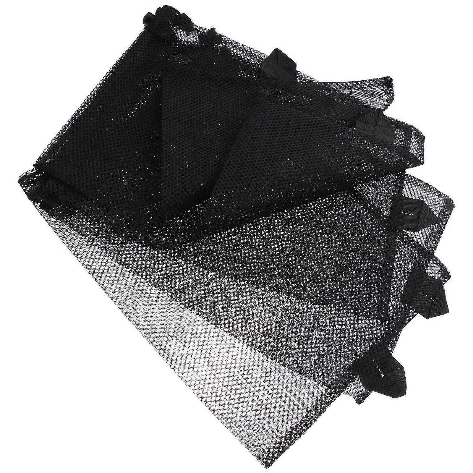 Drawstring Bag for Travel Organizing 25x30cm Black Polyester 5Pcs