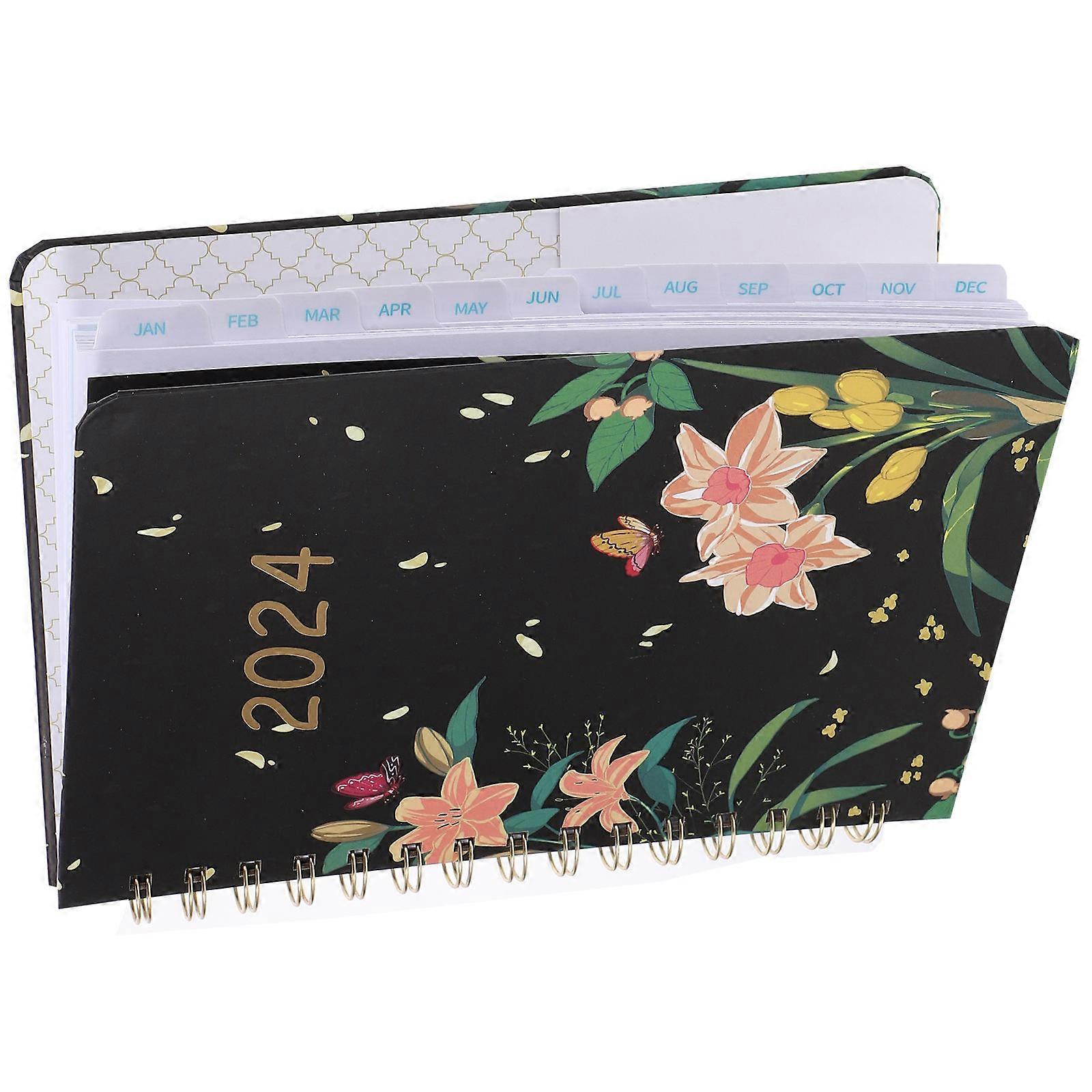 Spiral Notebook Floral Planner for Taking Notes 5Pcs Paper Material