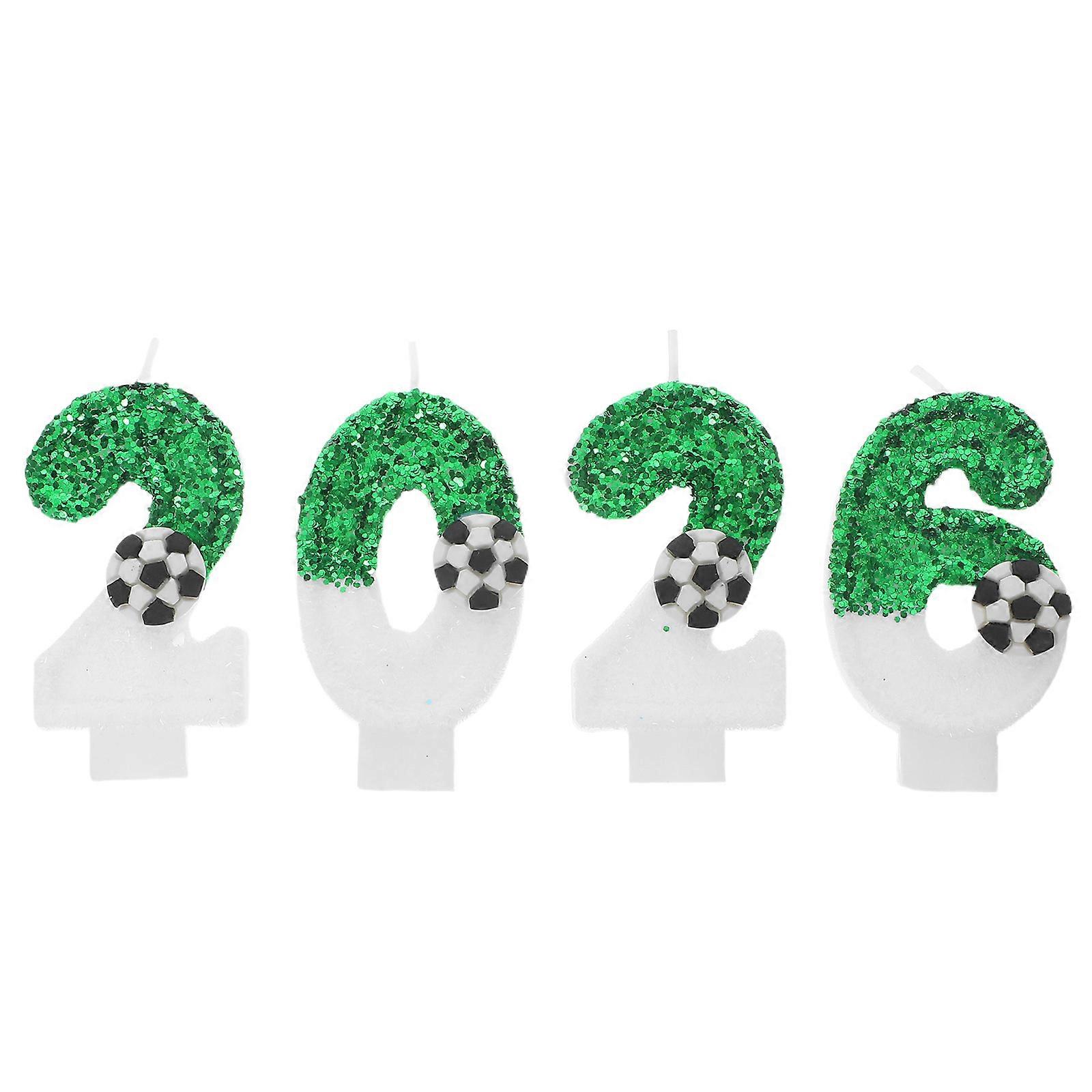 2026 Soccer Cake Topper Candles Suitable For New Year Events Decorative Number Shape 16 Pcs