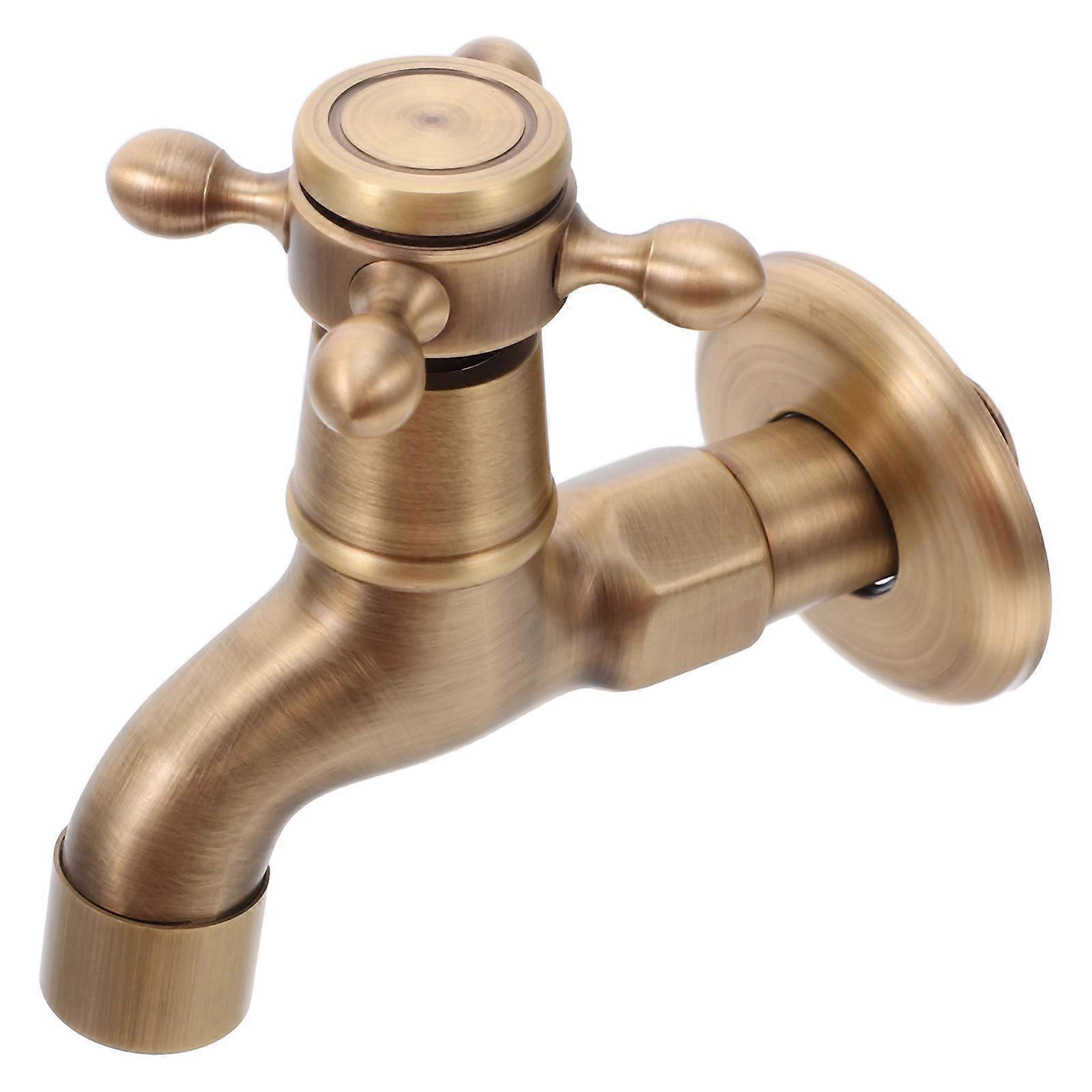 Golden Tap for Flow Control 2Pcs Wall Mount Mop Pool Faucets