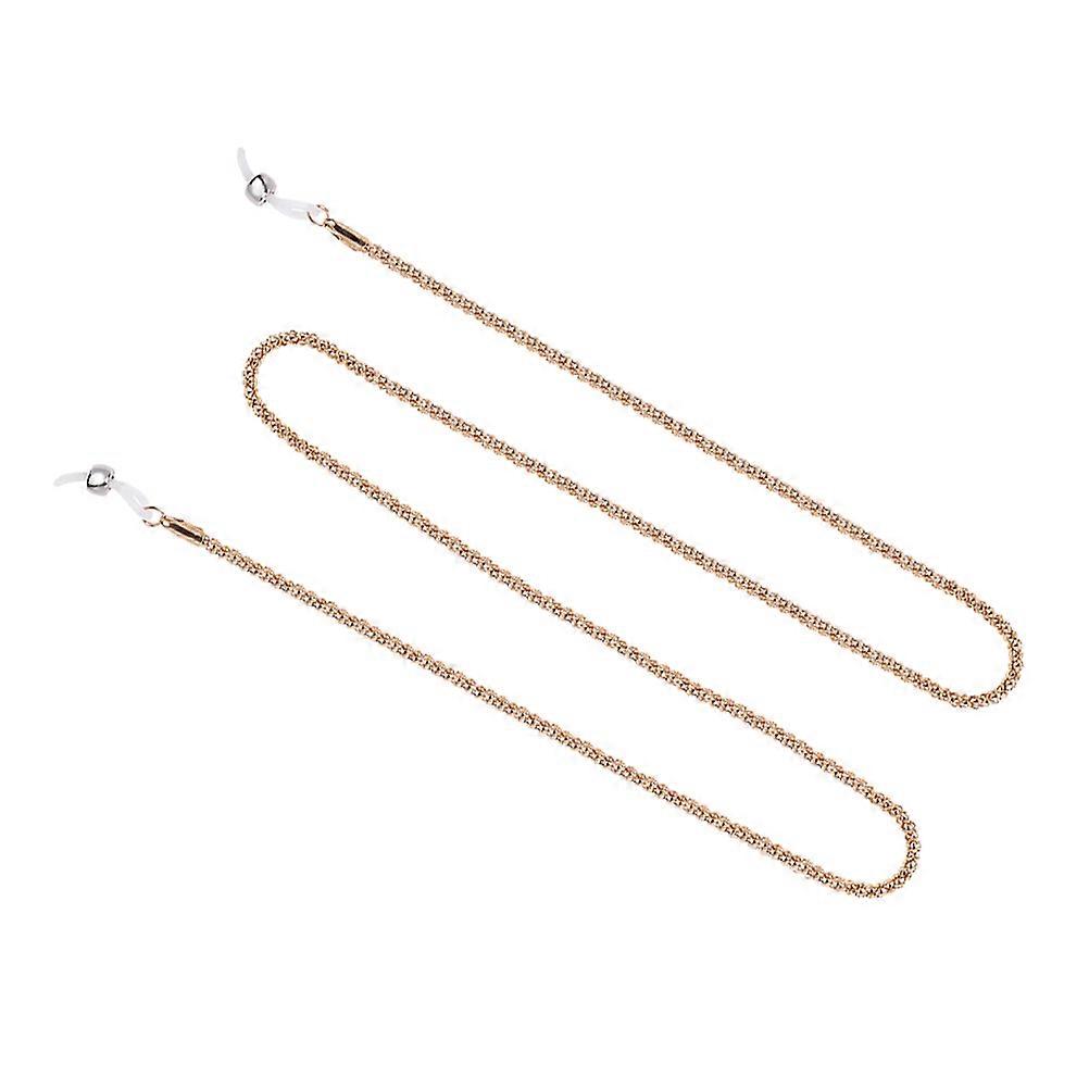 Corn-Like Texture Eyeglasses Cord for Holding Eyeglass Use 2Pcs Golden Alloy