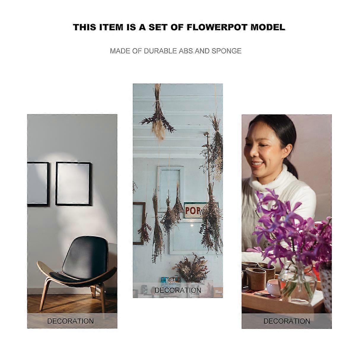 Mini Grass Pot Model for Landscape Decoration 7Pcs Handmade Set