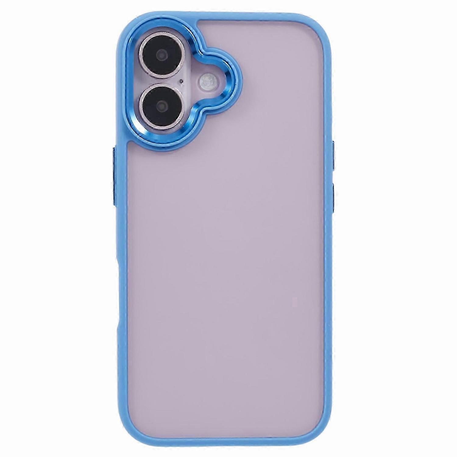For iPhone 16 Cell Phone Cases Drop-Proof Clear Back PC+TPU Cover - Sky Blue
