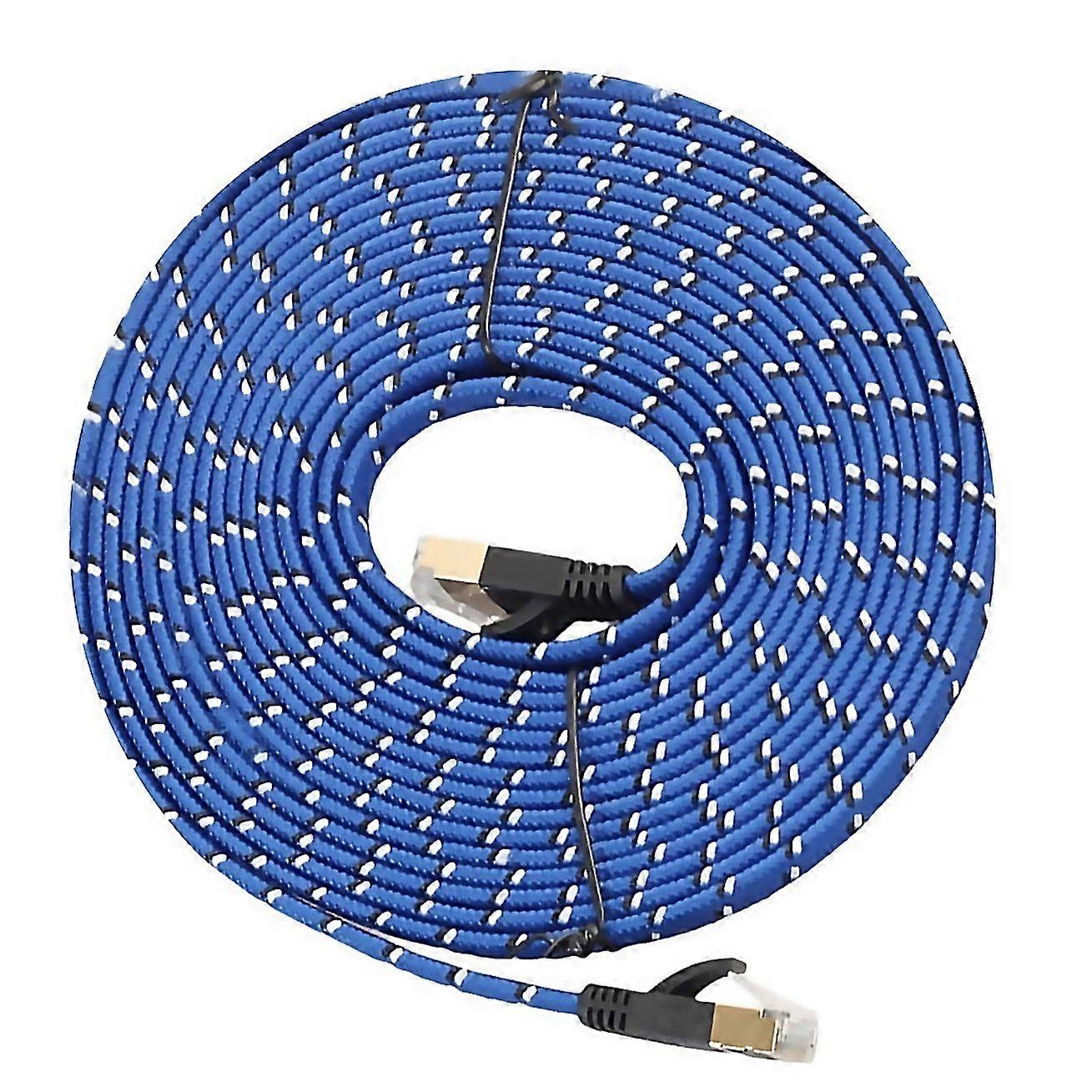 For 10m Plated Cat7 10 Gigabit Ethernet Ultra Flat Patch Cable For Modem Router Lan Network Built Wi