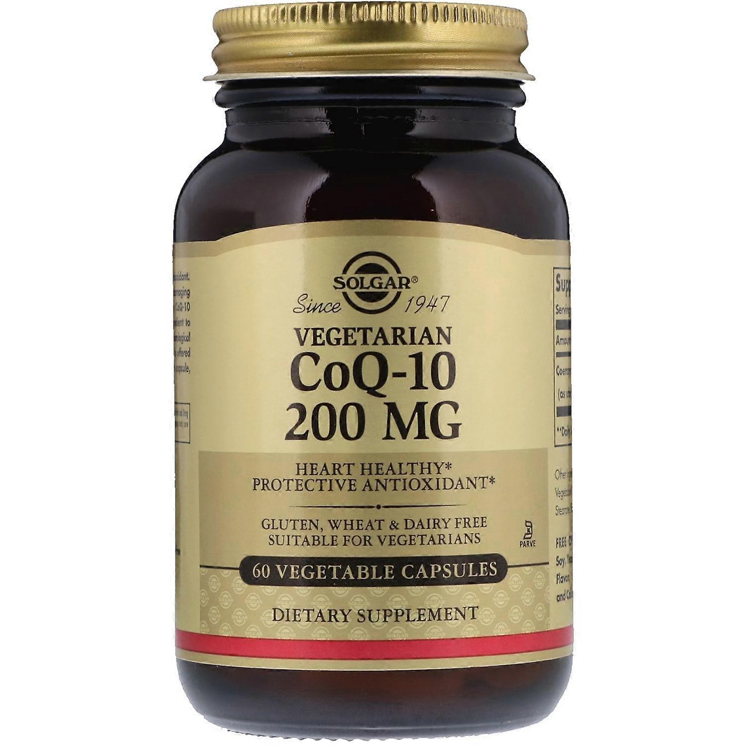 Solgar, Vegetarian CoQ-10, 200 mg, 60 Vegetable Capsules