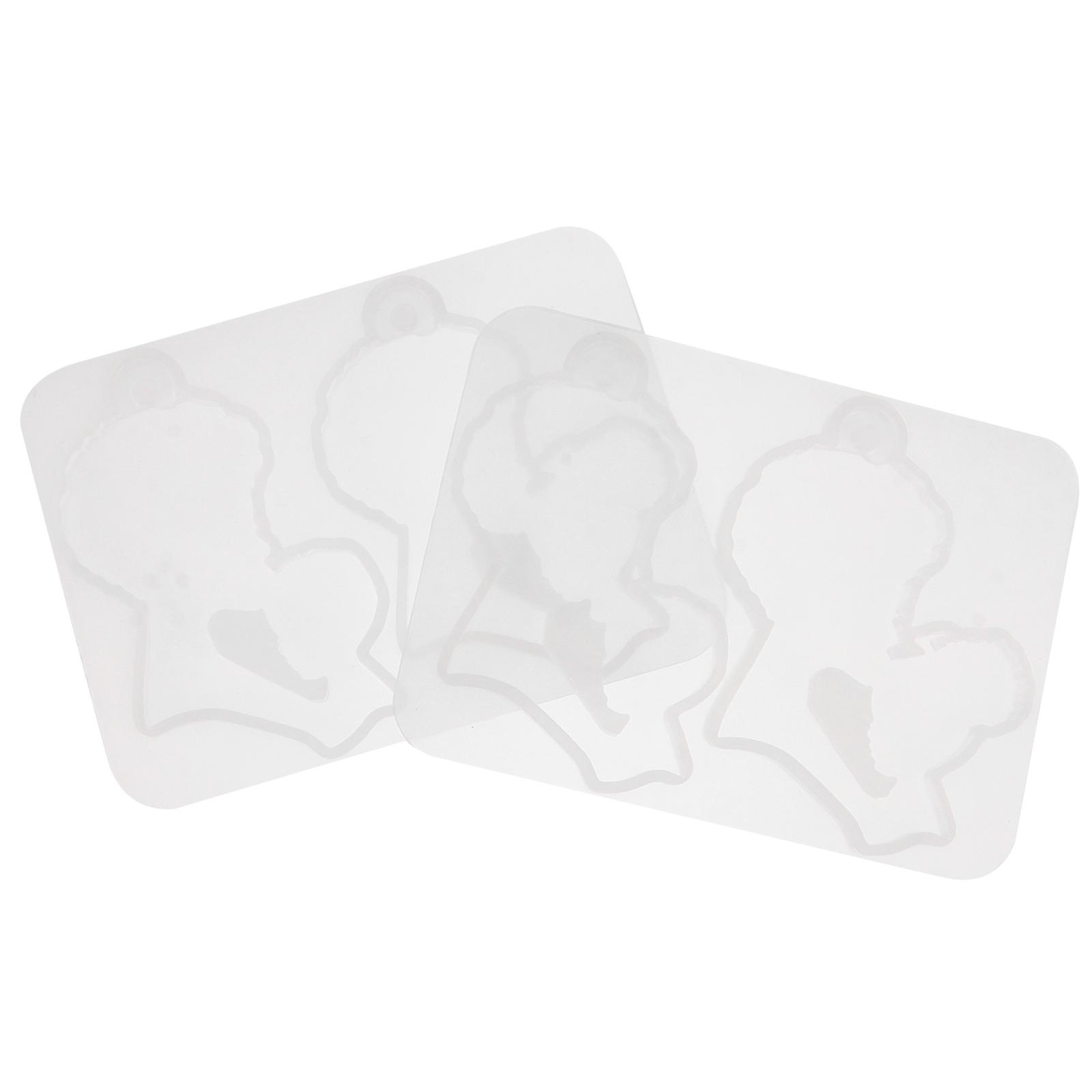 Silicone Mold for Mother Baby Keychain DIY Use 2Pcs White Creative Mold