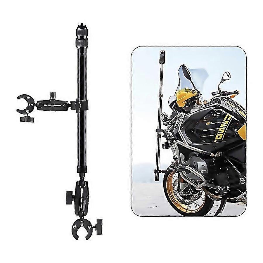 For Motorcycle Clamps Handlebar Fixed Mount 3stage Telescopic Selfie Stick Dualheads Crab Single Hea