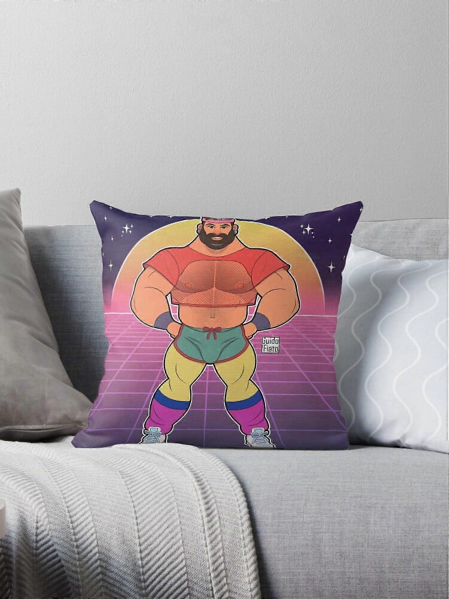 80's Gym - Bear #1 Decorative Pillow Covers