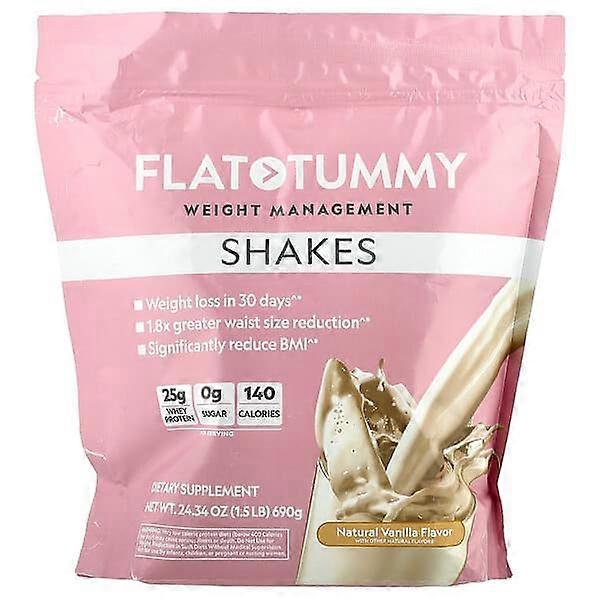 Flat Tummy, Shakes, Natural Vanilla, 1.5 lb (690 g)