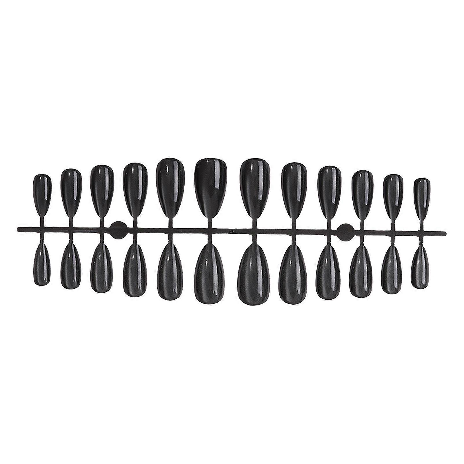 24PCS Grey Cat Eye False Nails Reusable Press On Nails With Gradient Glitter