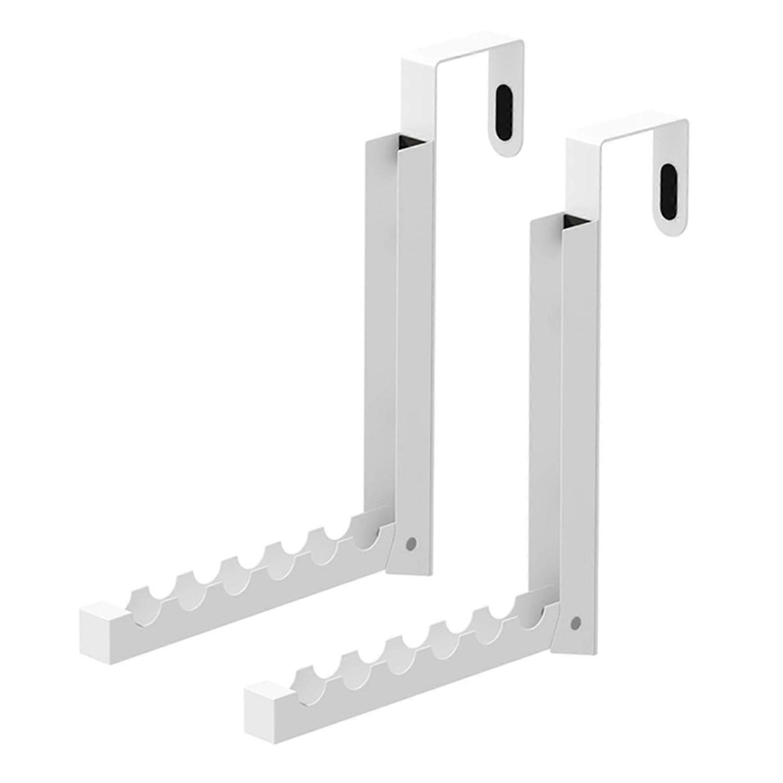 2Pcs Versatile Over Door Hanging Rack Practical Storage Shelf for Quilt and Jackets Multipurpose Foldable Clothes Hanger Multicolor
