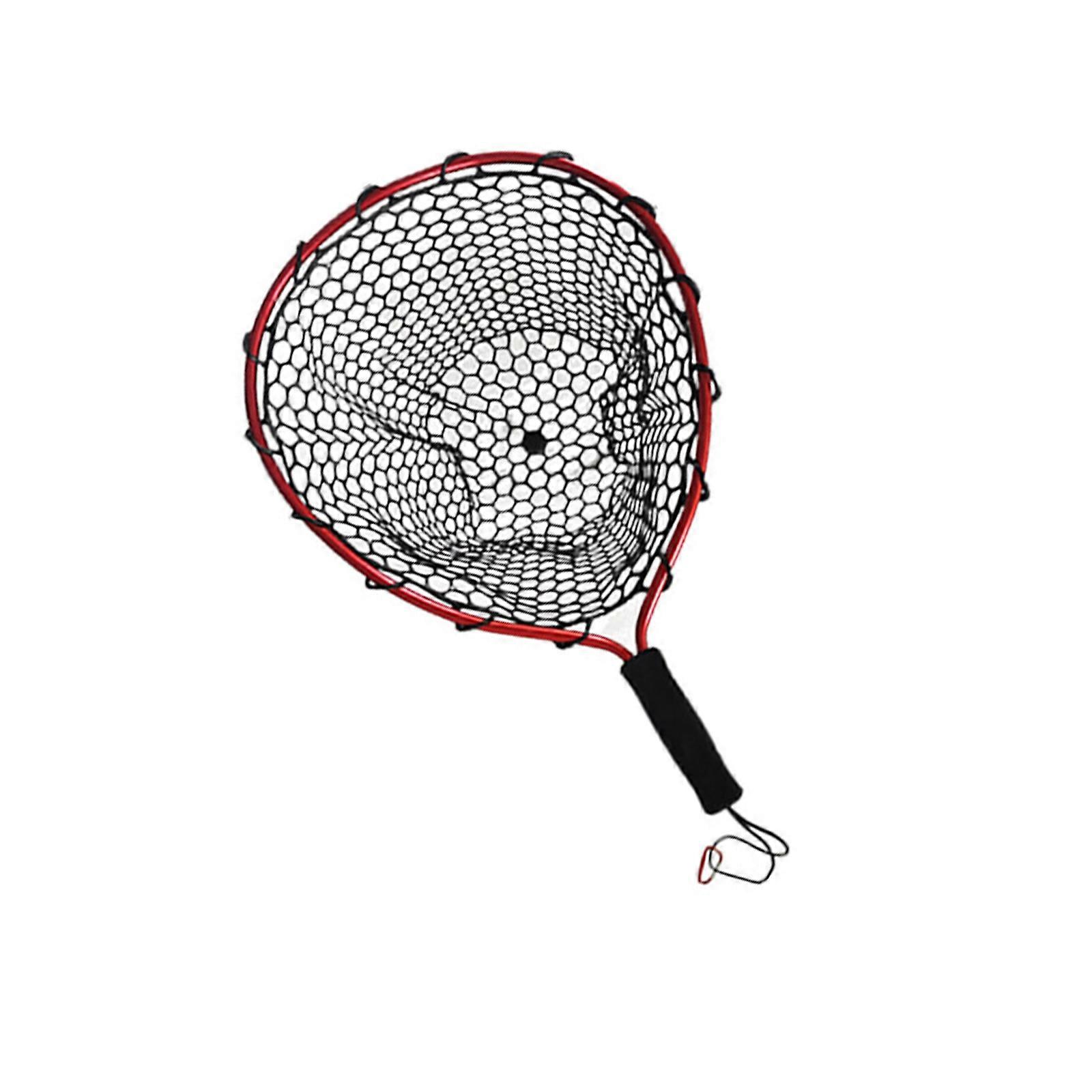 Fishing Net Fishing Tackle Tool for Adult Small Landing Net with Comfortable Grip Handle Fishing Landing Net Portable  Red