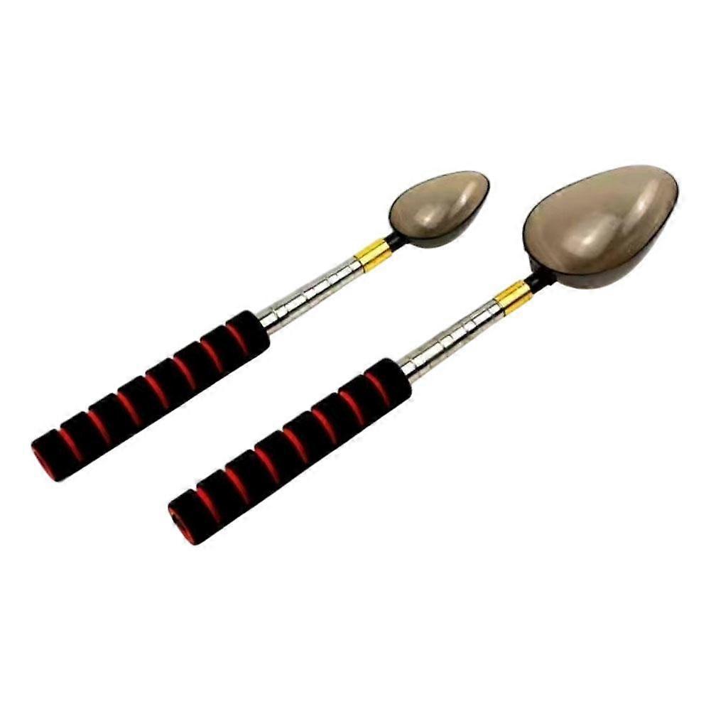 Adjustable Bait Casting Spoon with Retractable Handle and Two Removable Heads for Versatile Fishing Applications