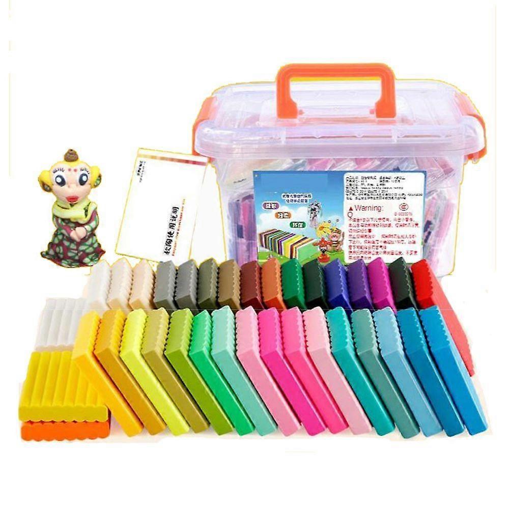 36 Colors Modeling Clay Colorful Polymer Clay Lightweight Starter Kit DIY Magic Modeling Clay with Tools and Manuals, Storage Boxes